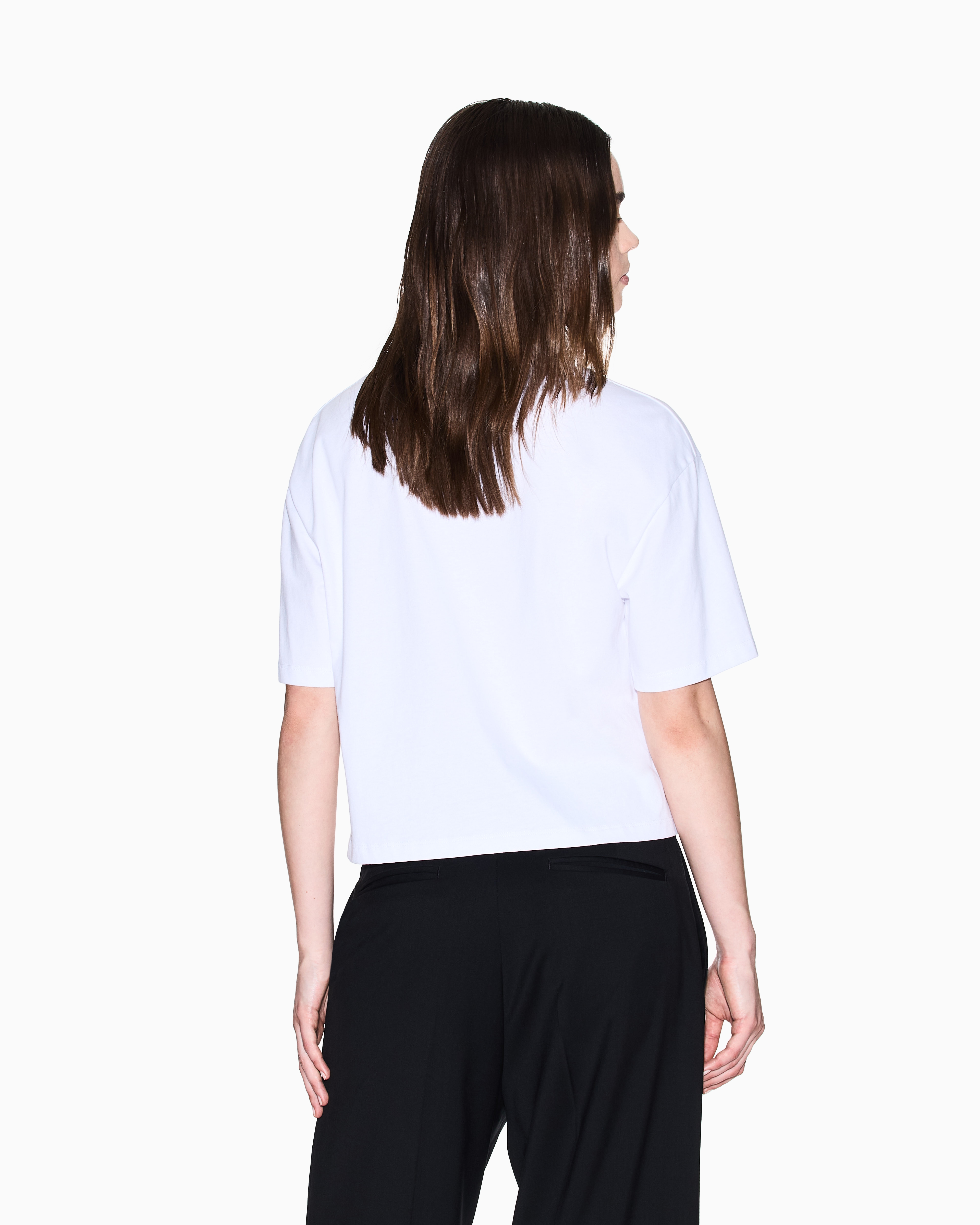 Armani Exchange -  Relaxed jersey T-shirt, Woman, White, Size:
