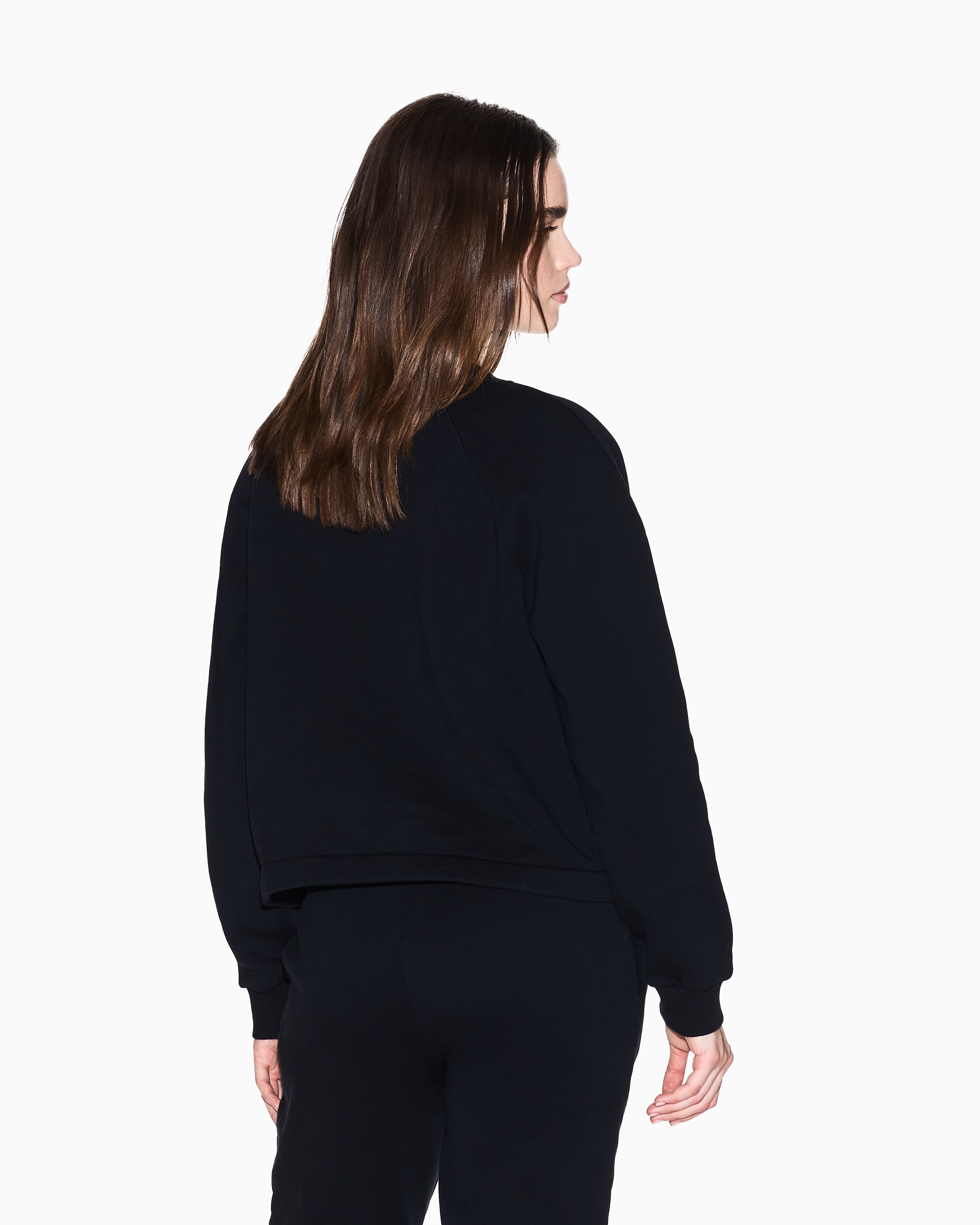 Cropped V-neck sweatshirt
