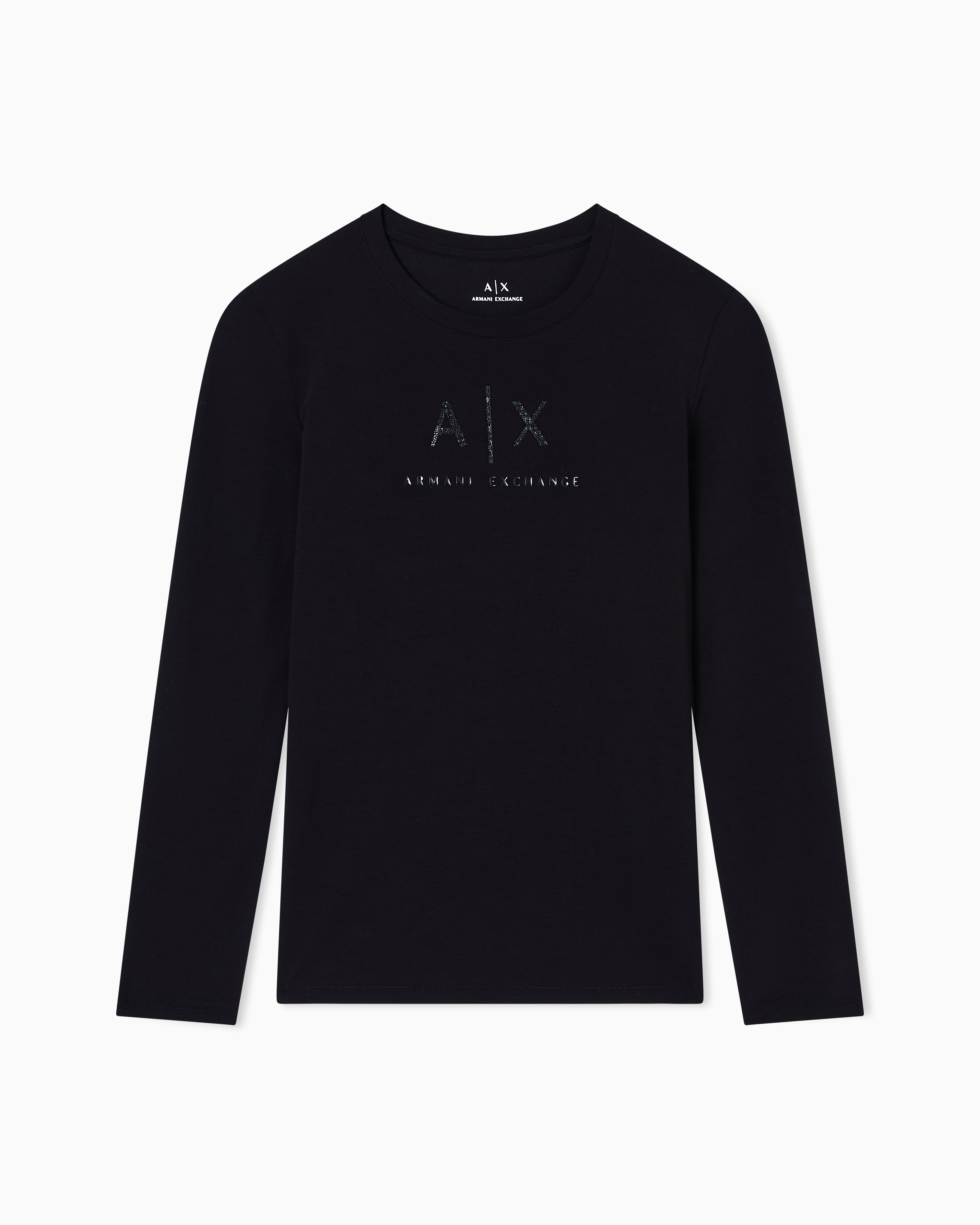 Armani Exchange - Long Sleeves T-Shirts, Woman, Black, Size: