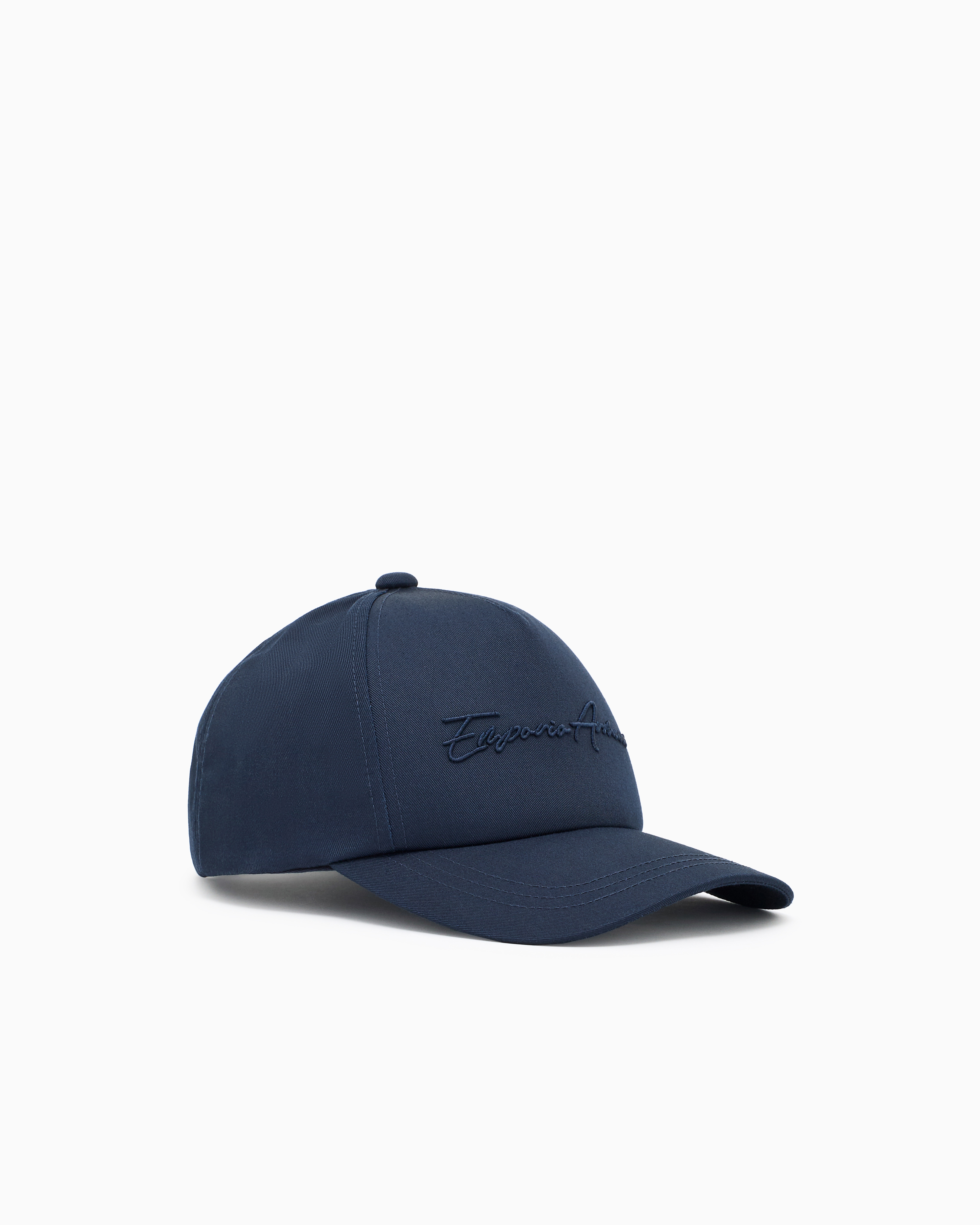 Emporio Armani Navy Blue Baseball Cap With Embroidery
