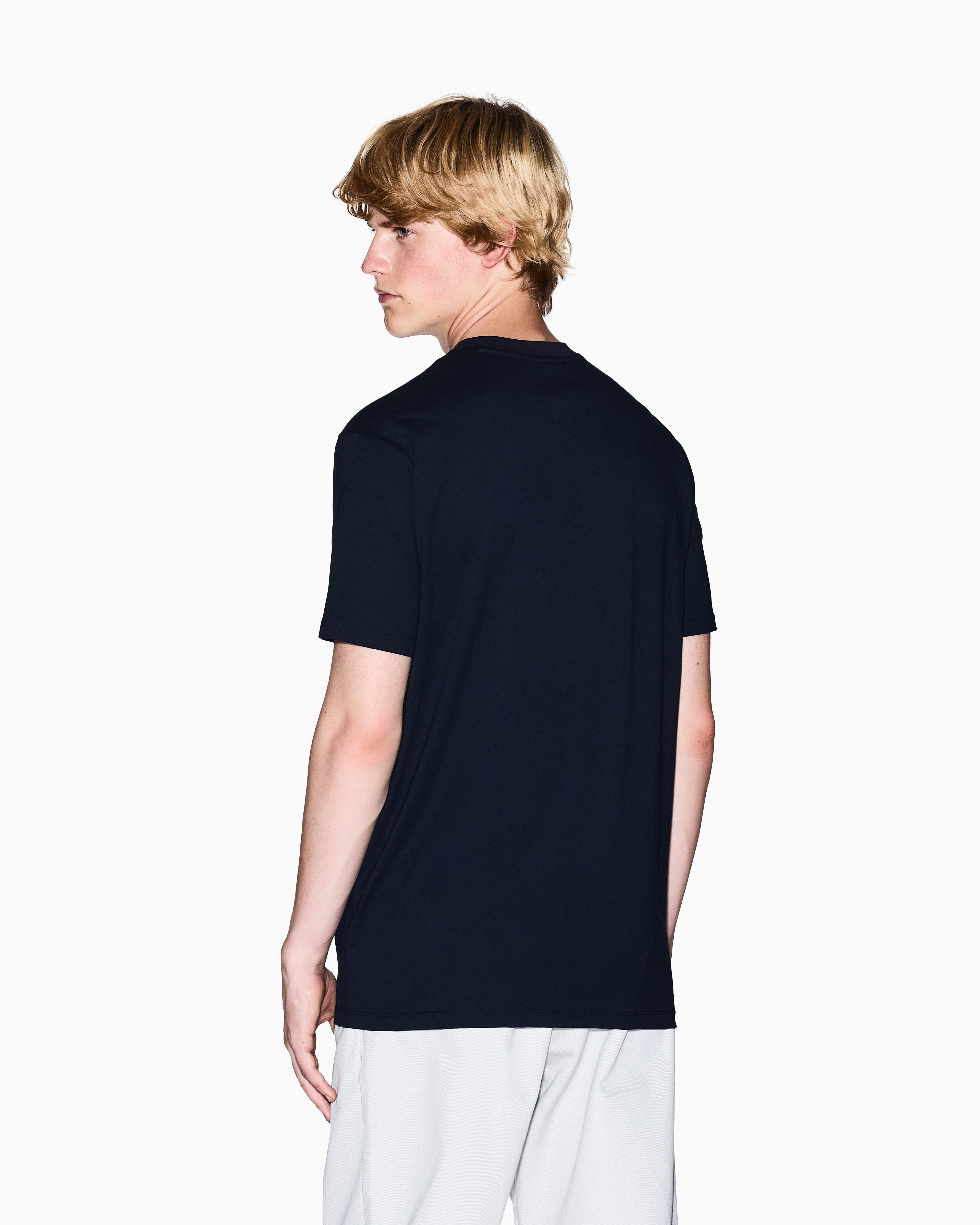 Armani Exchange - Regular fit graphic print T-shirt, Man, Navy Blue, Size: