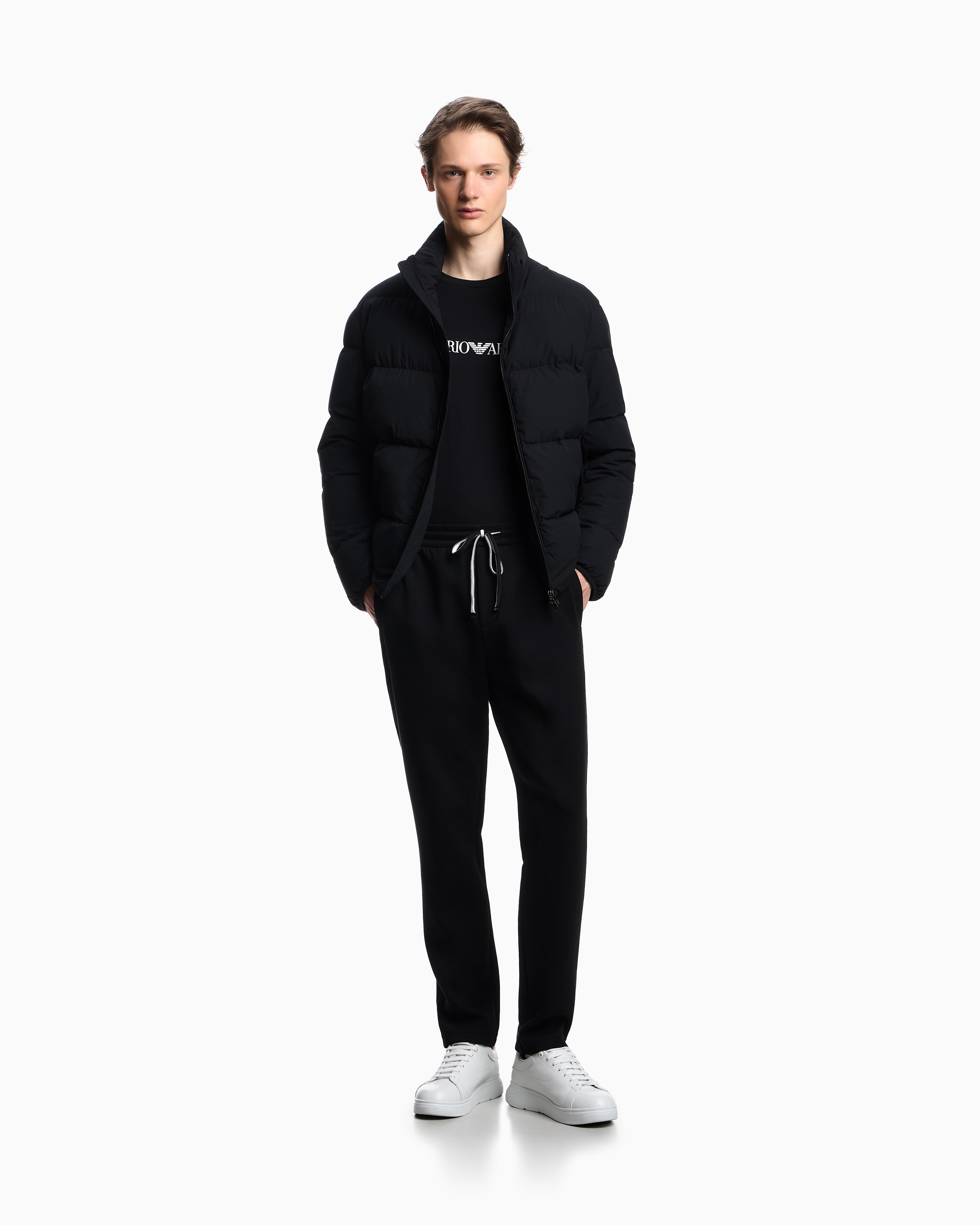 Quilted nylon, full-zip puffer jacket | Emporio Armani