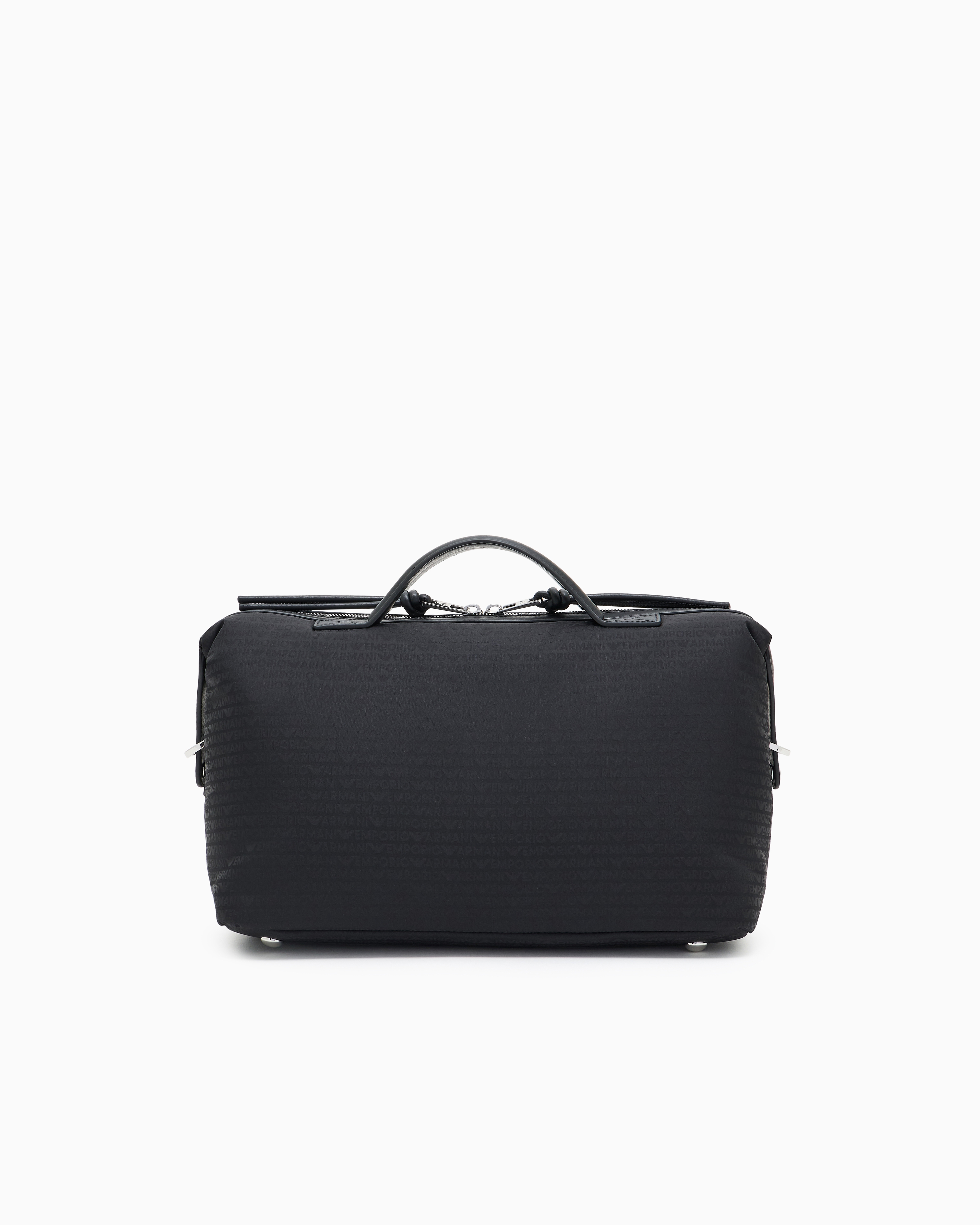 Emporio Armani - Nylon satchel with shoulder strap with monogram lettering, Man, Black, Size: TU