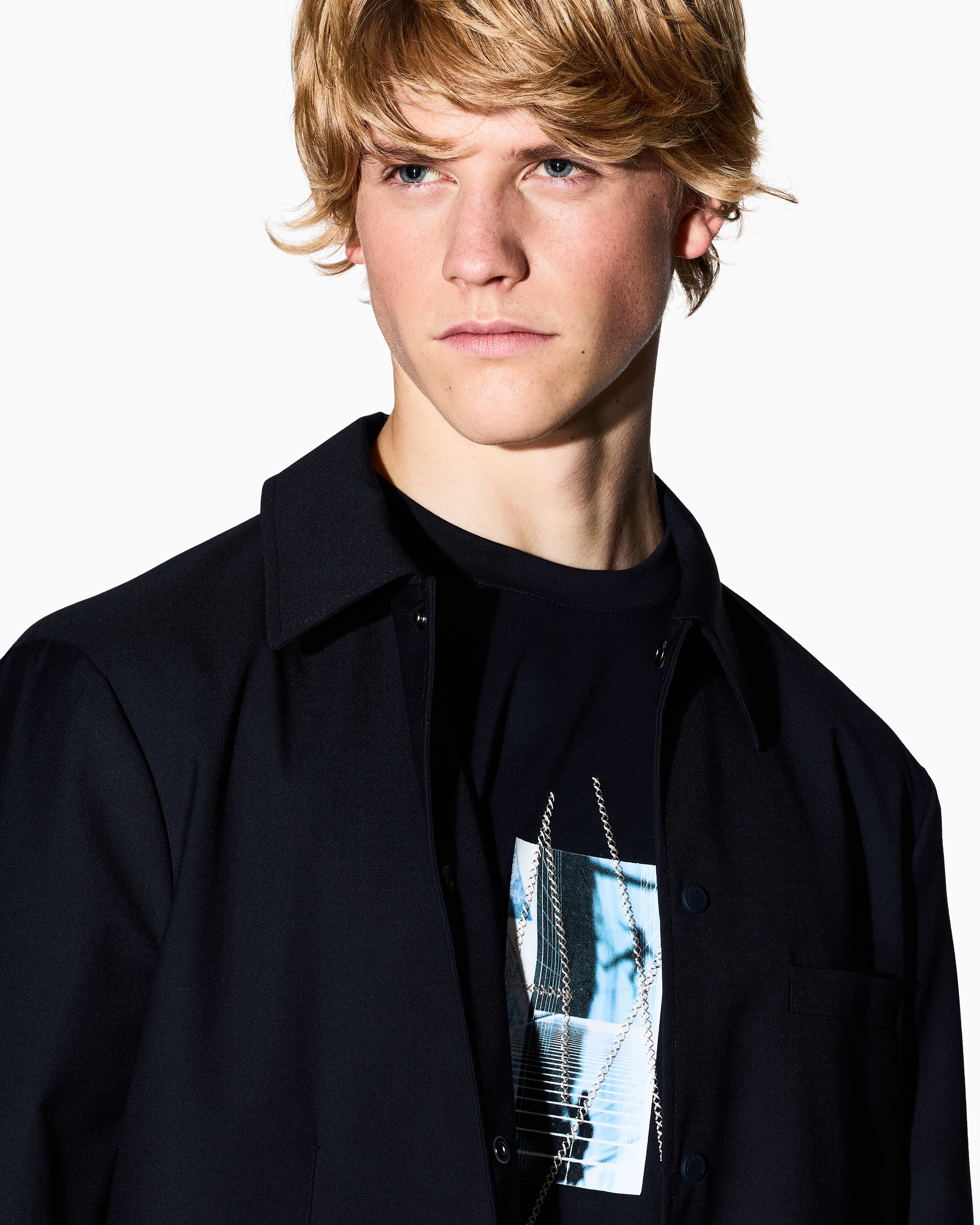 Armani Exchange - Regular fit graphic print T-shirt, Man, Navy Blue, Size: