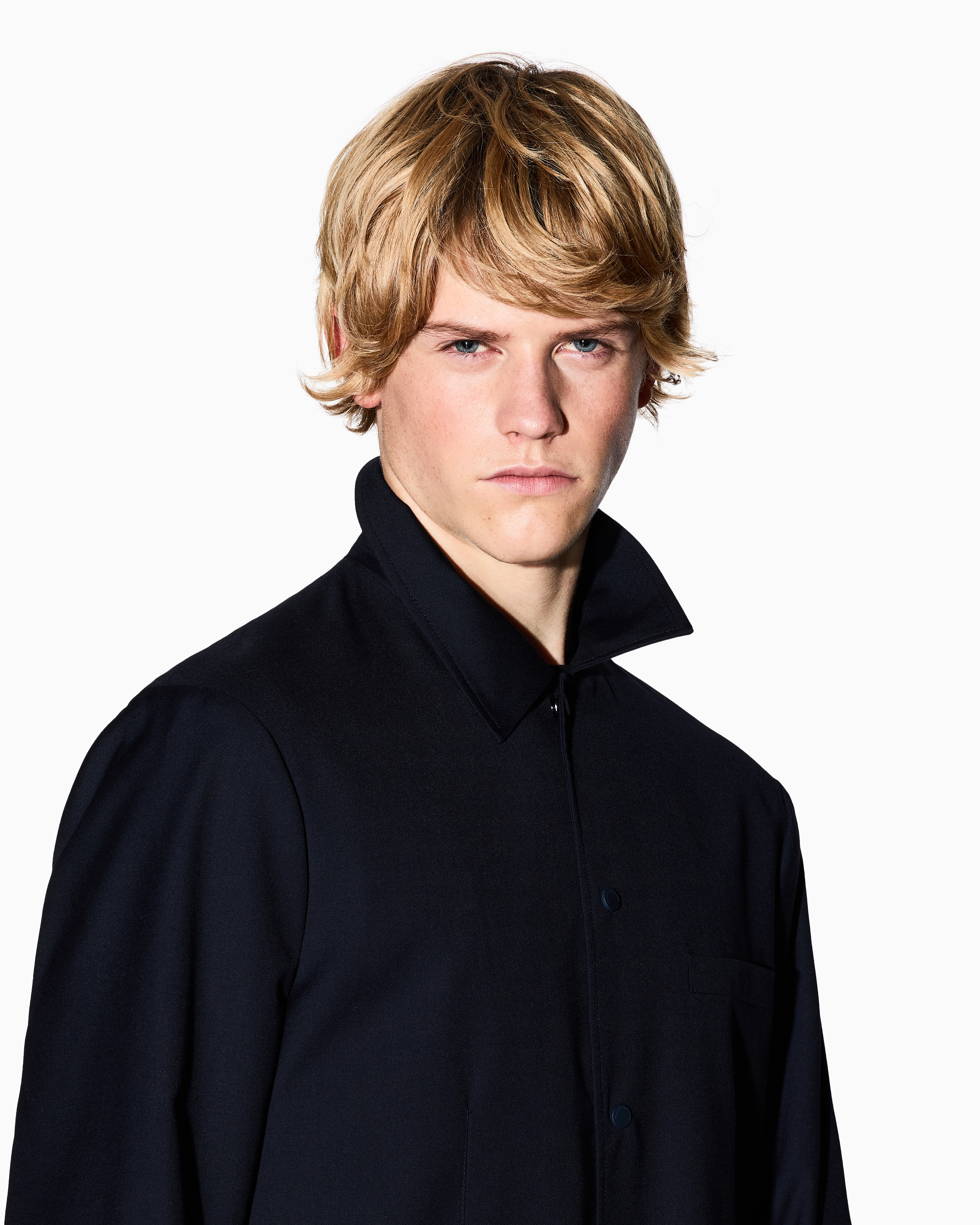 Armani Exchange - Single-breasted two-button jacket, Man, Navy Blue, Size: