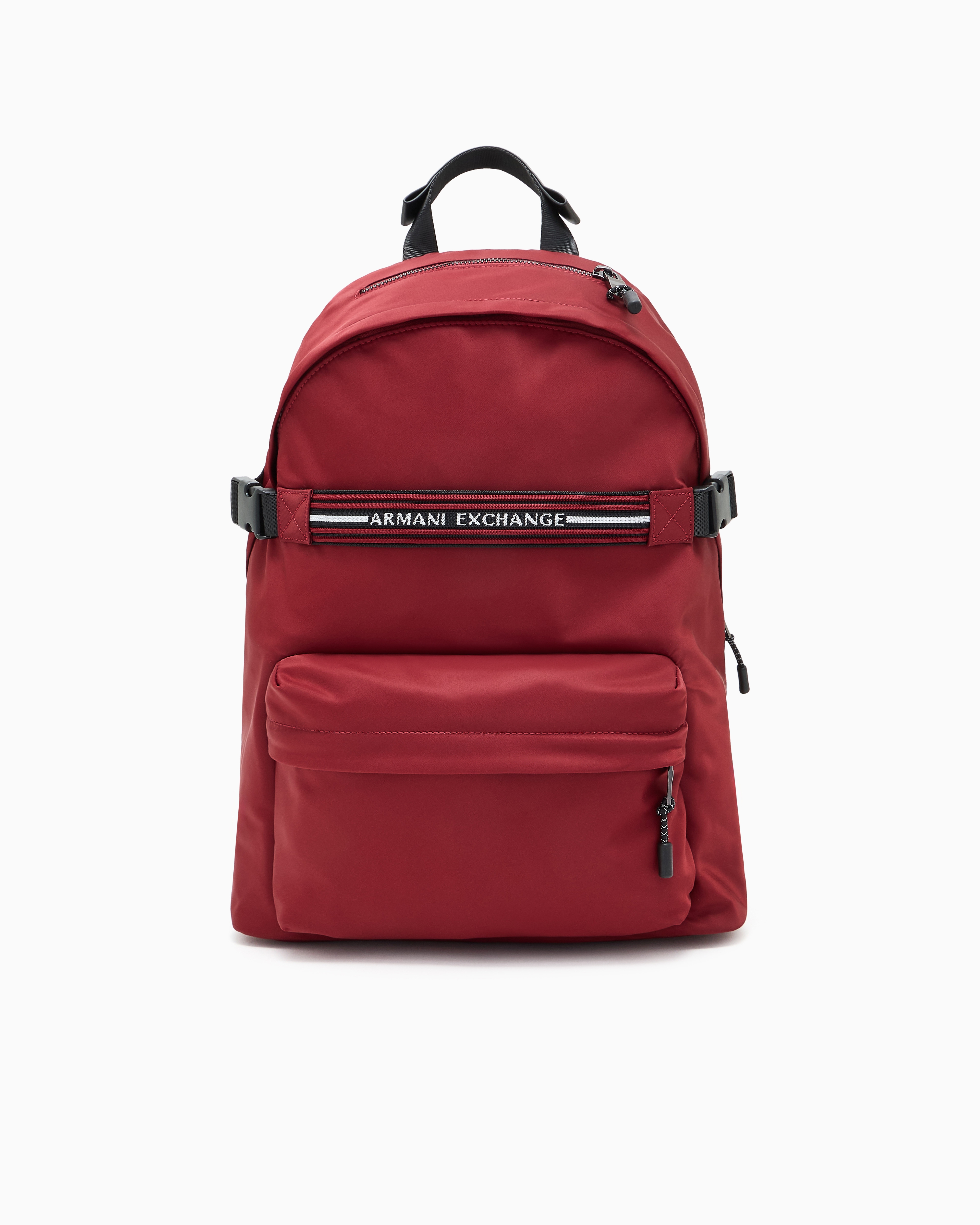Armani Exchange - Backpack with logo stripe, Man, Burgundy, Size: TU