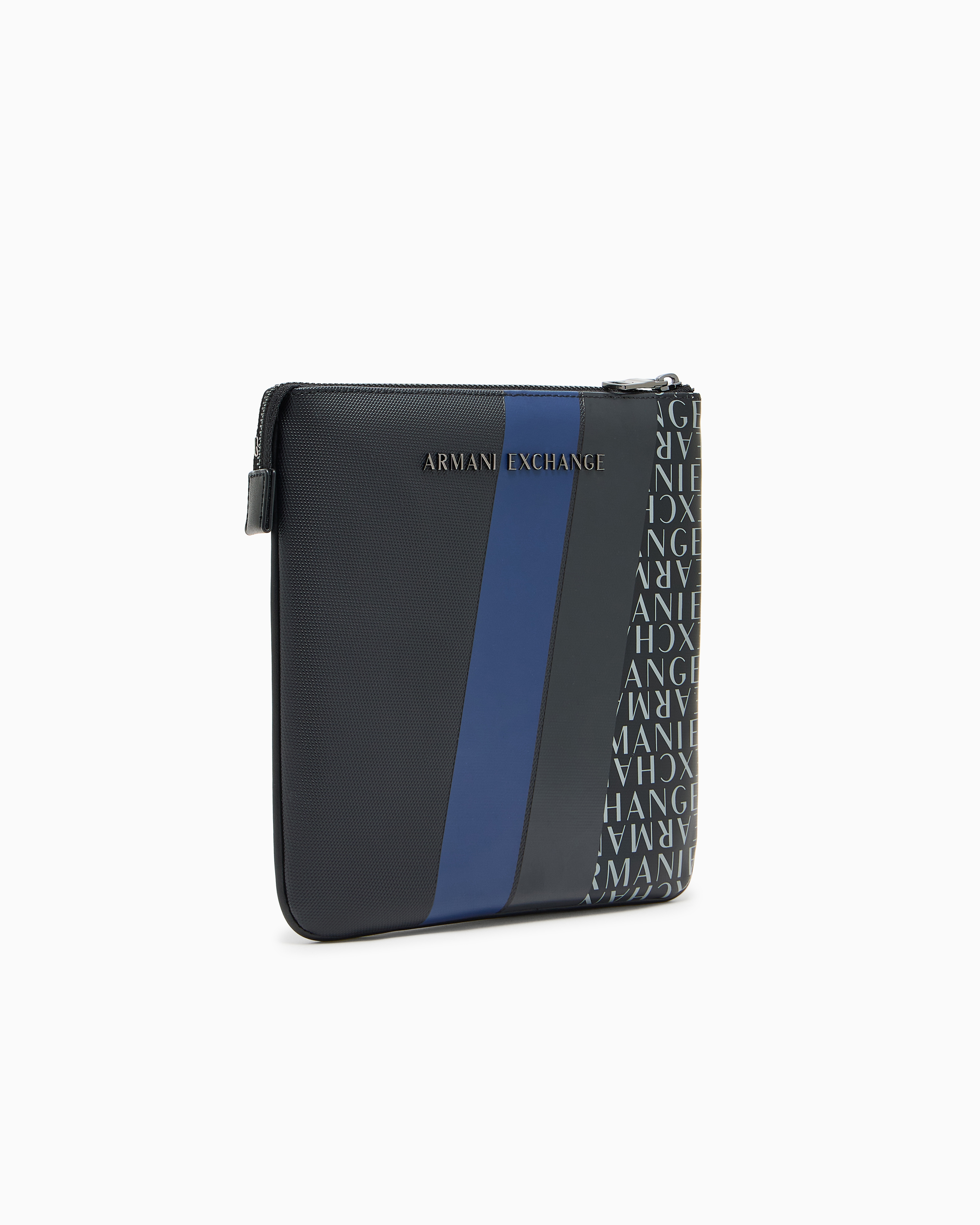 Monogram and Stripe Flat Shoulder Bag