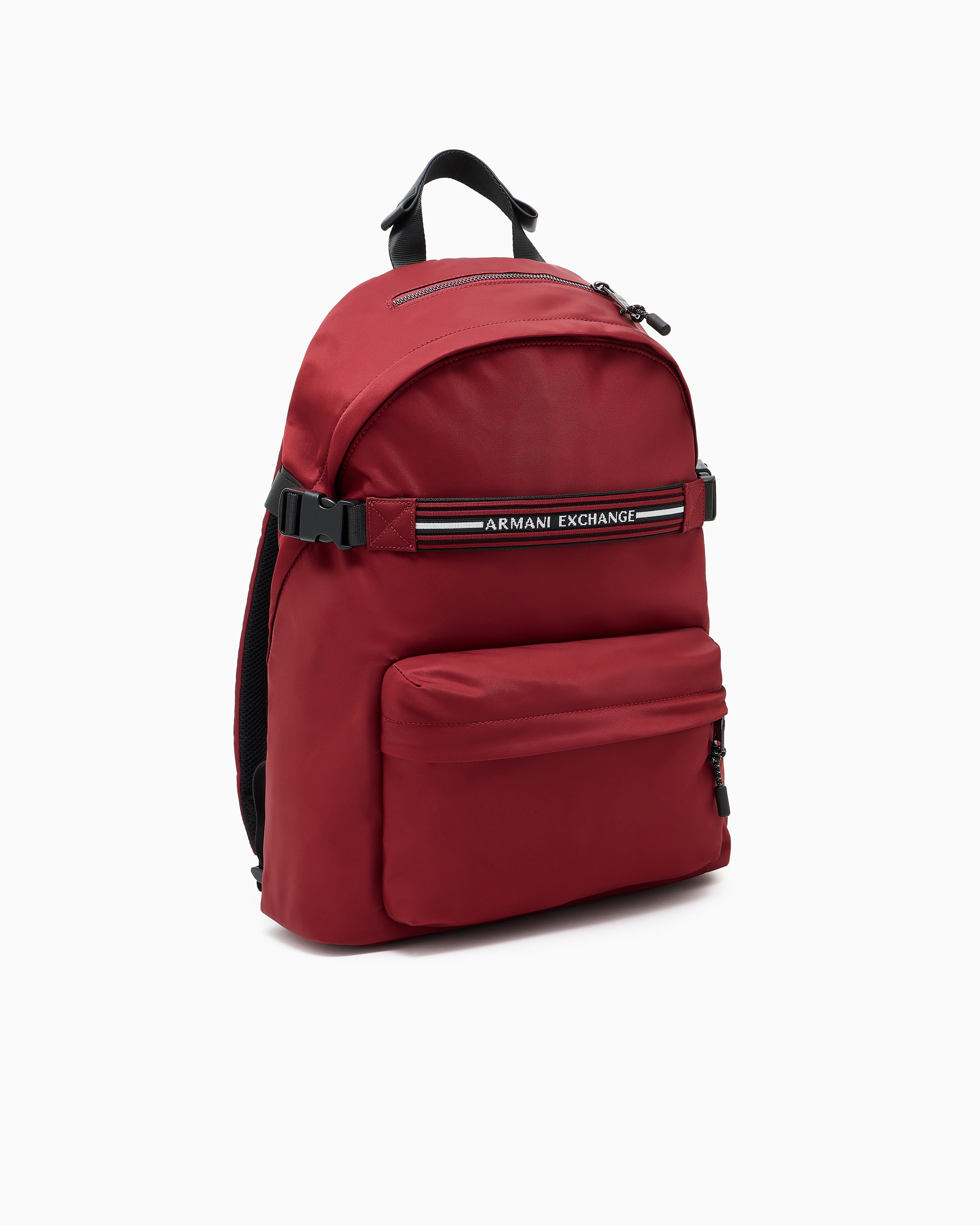 Armani Exchange - Backpack with logo stripe, Man, Burgundy, Size: TU