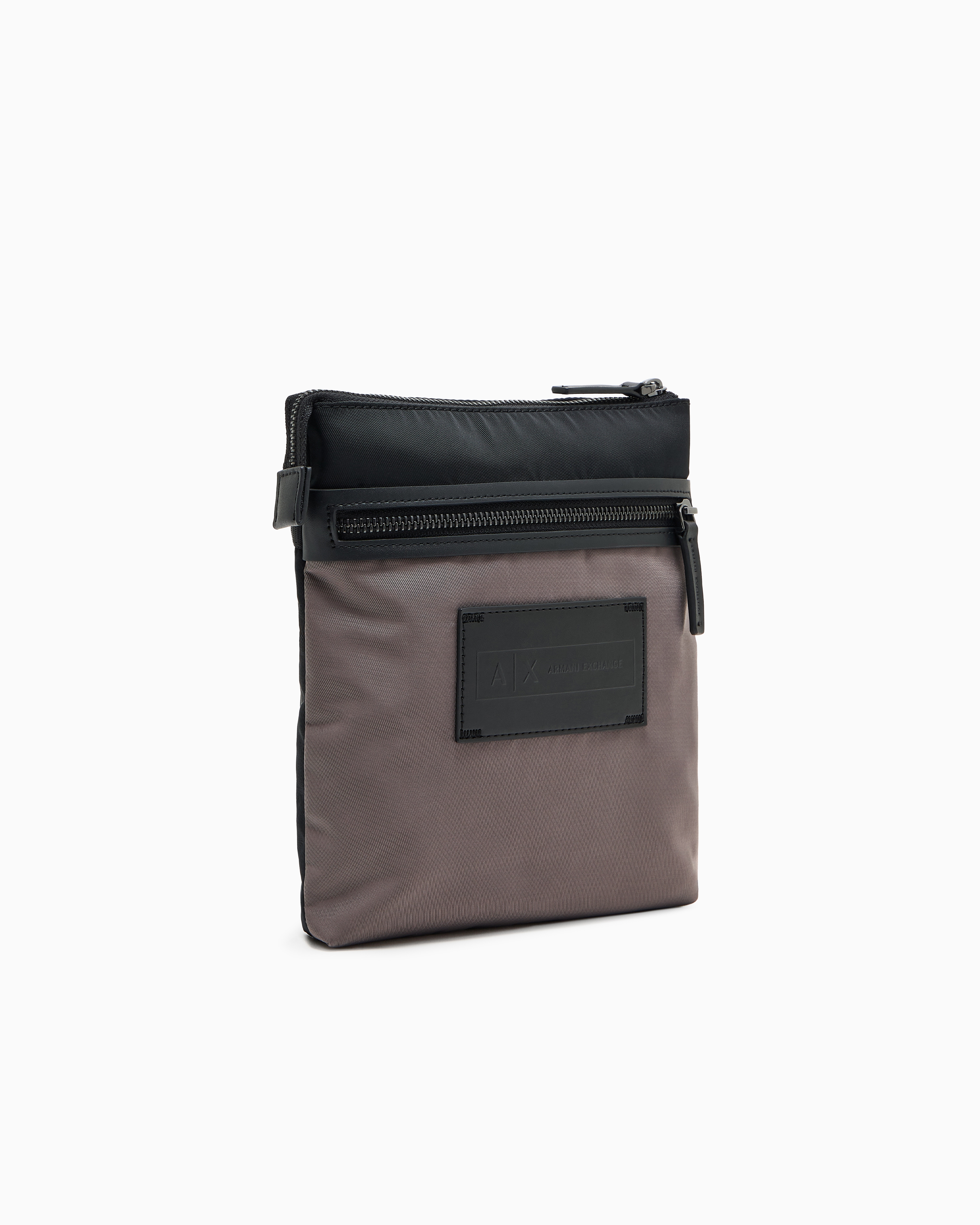 Armani Exchange - Two-tone shoulder bag with logo, Man, Grey, Size: TU