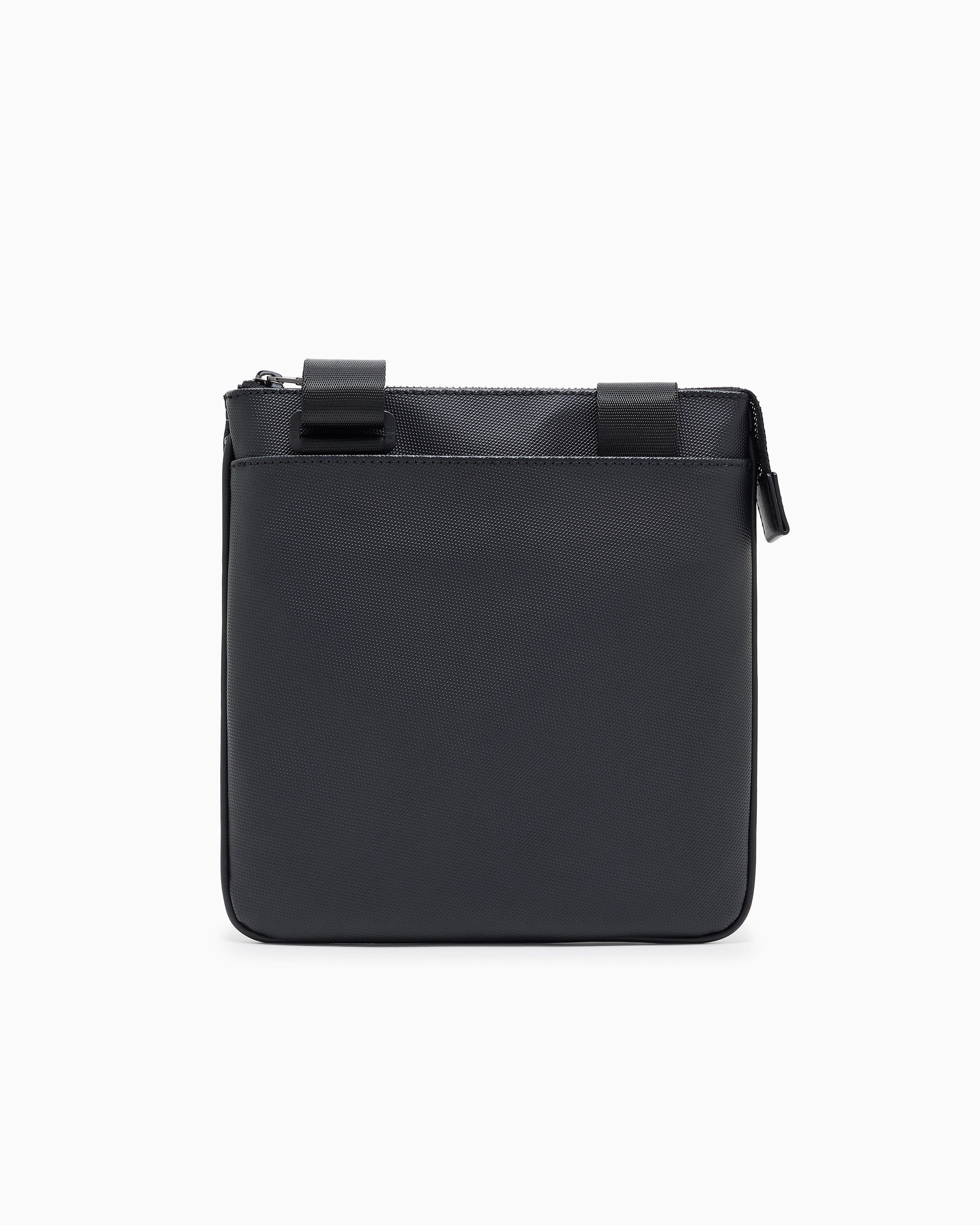 Armani Exchange - Monogram and Stripe Flat Shoulder Bag, Man, Blue, Size: TU