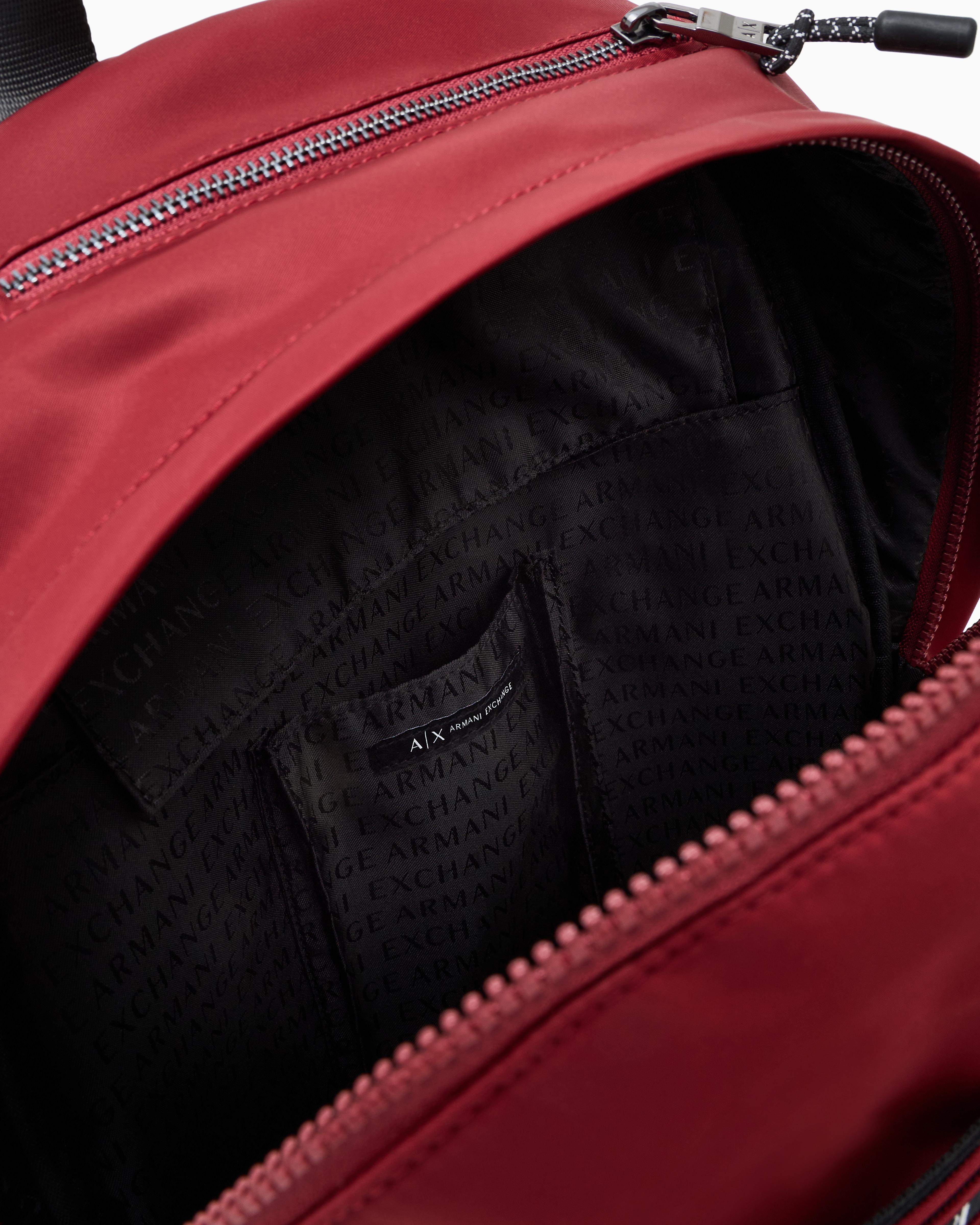 Armani Exchange - Backpack with logo stripe, Man, Burgundy, Size: TU