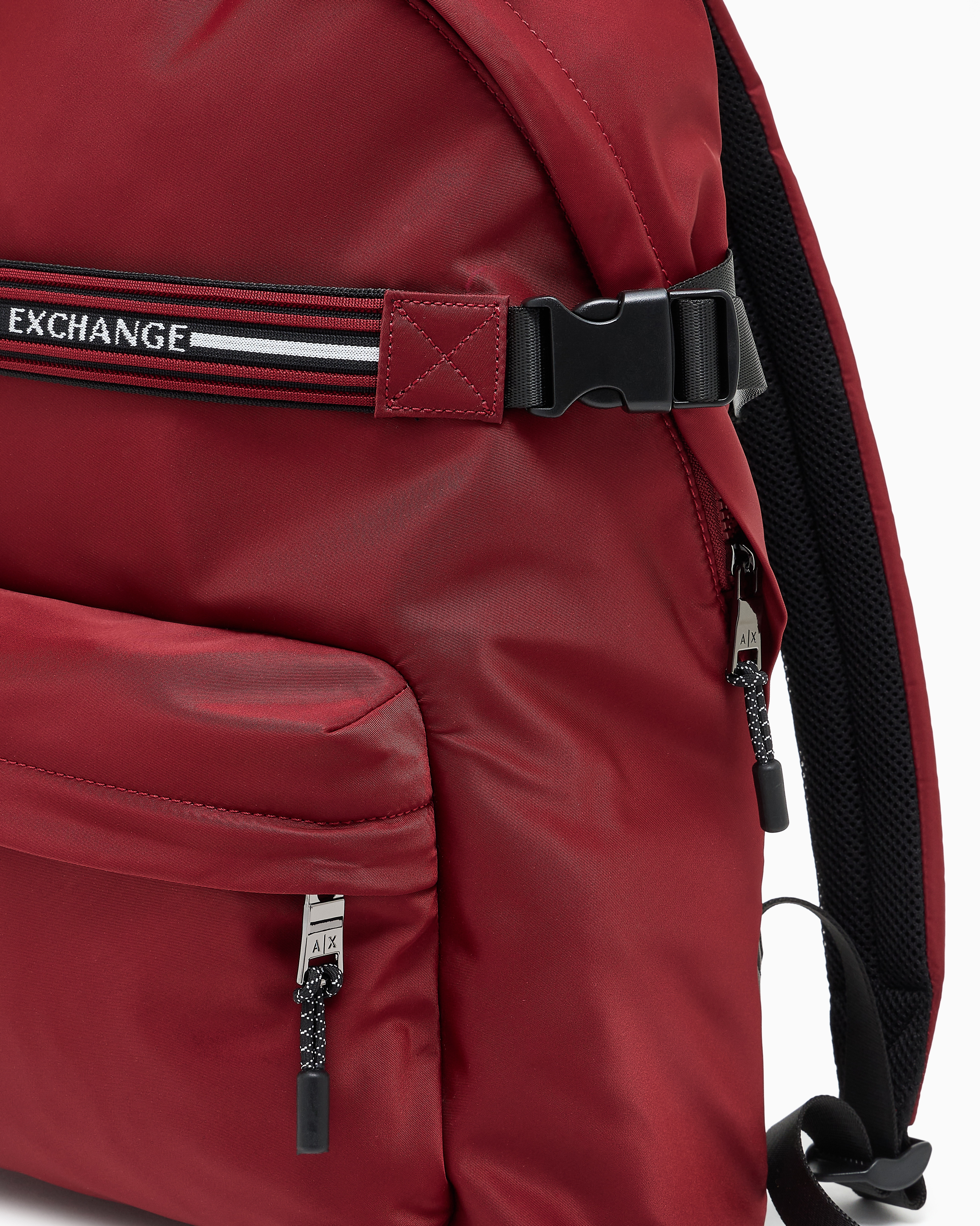 Armani Exchange - Backpack with logo stripe, Man, Burgundy, Size: TU