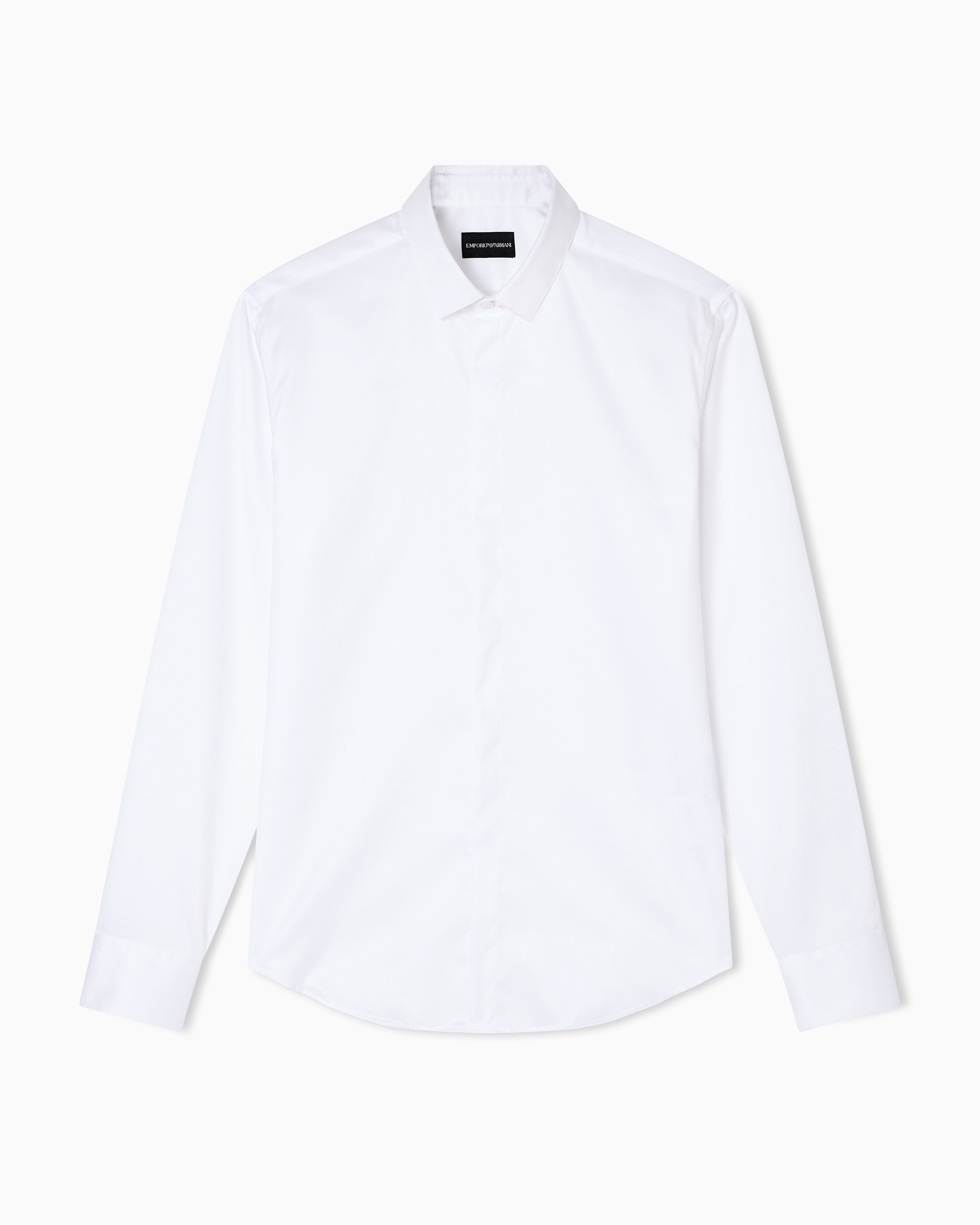 Emporio Armani - Stretch cotton shirt, Man, White, Size: