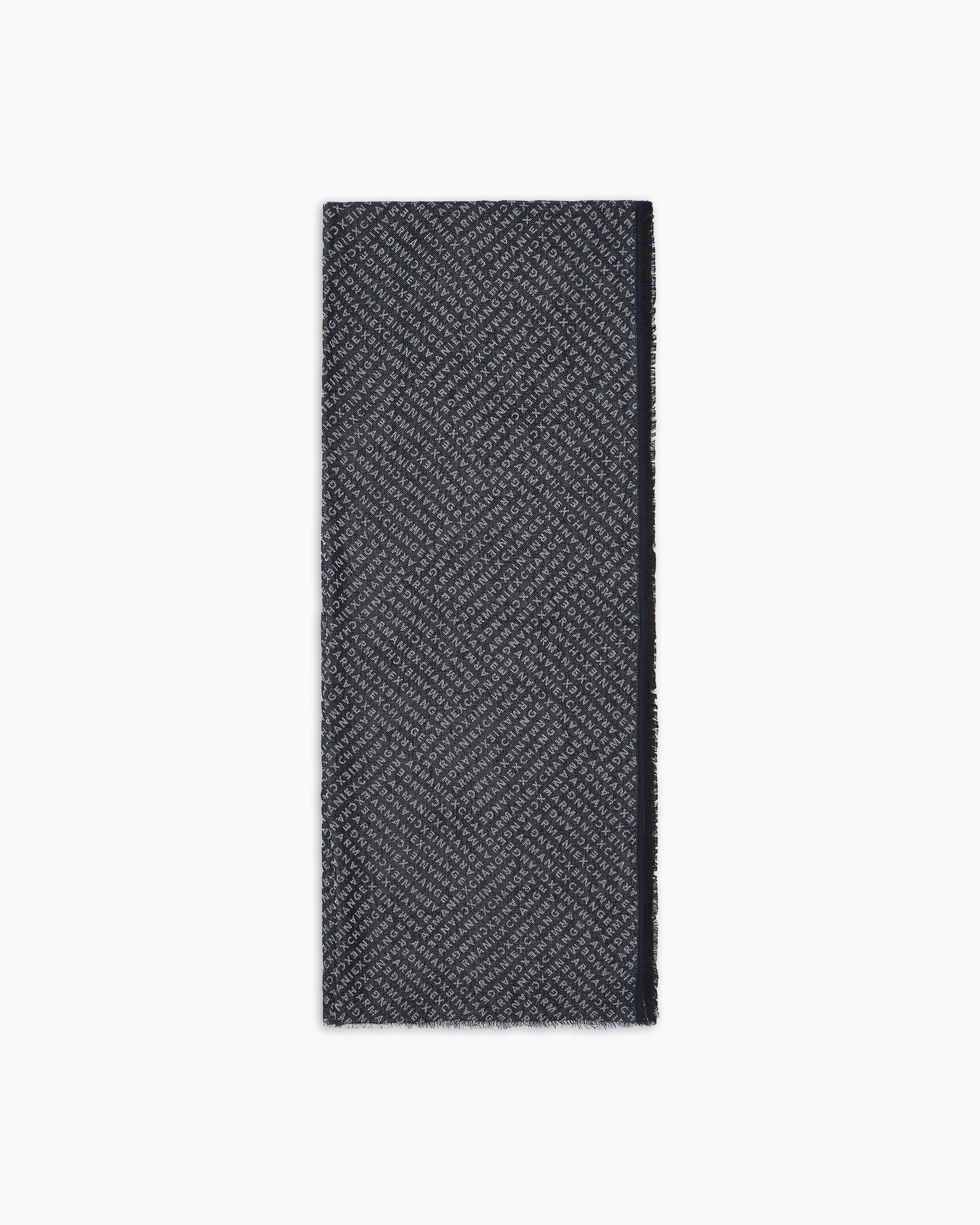 Armani Exchange - Jacquard logo scarf, Man, Blue, Size: TU