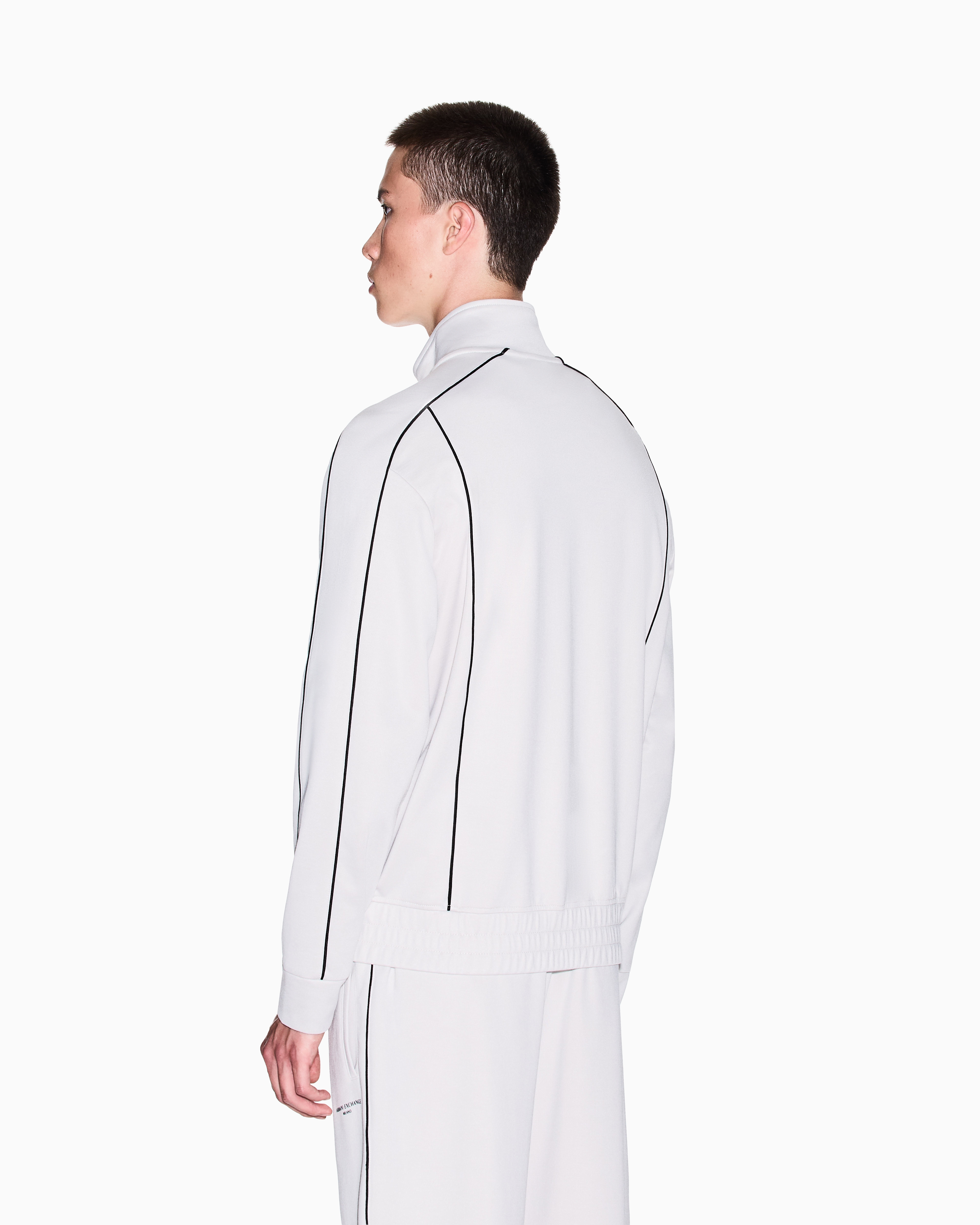 Armani Exchange - Full-zip sweatshirt with contrasting piping, Man, White, Size:
