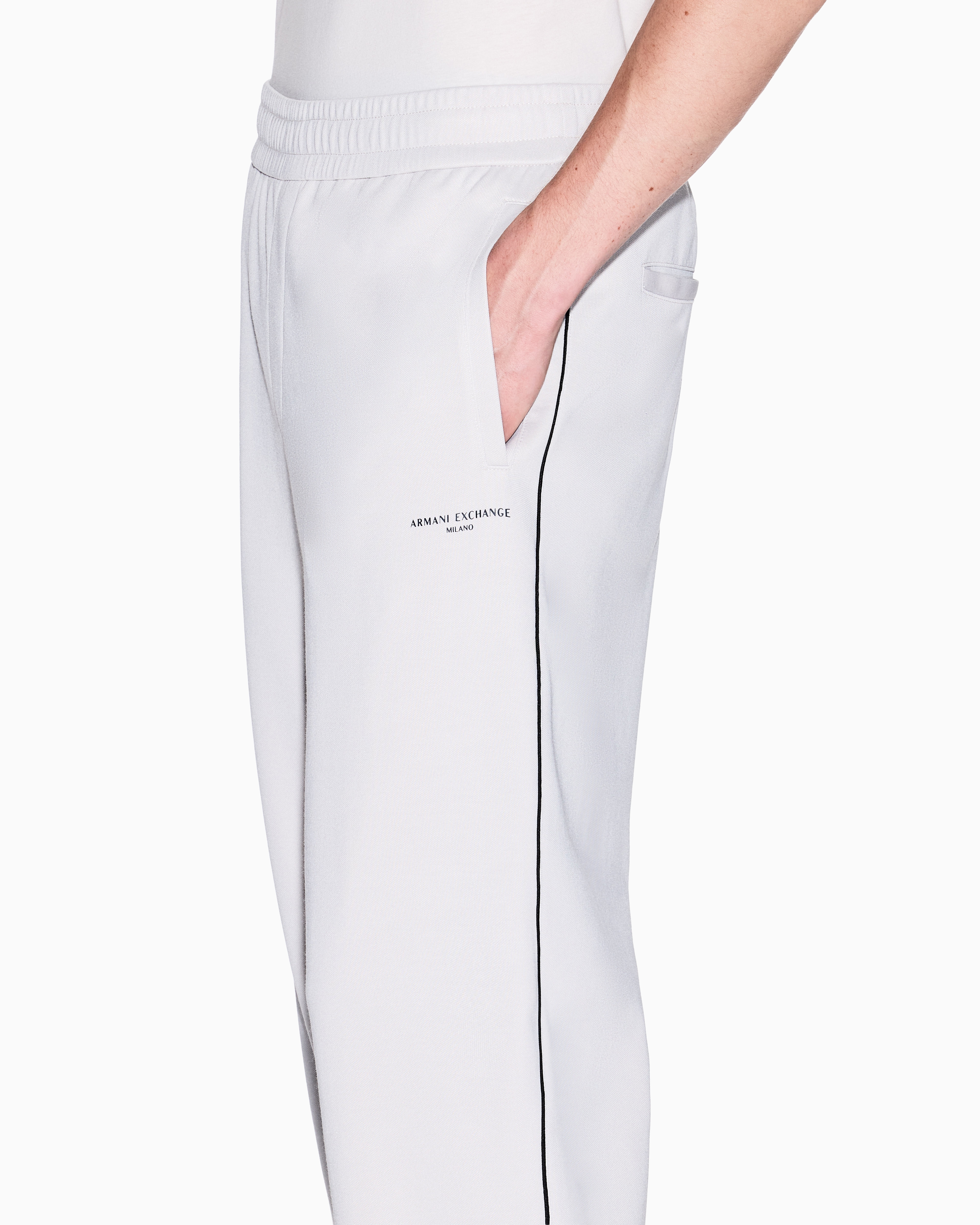 Armani Exchange - Contrast piping jogger pants, Man, White, Size: