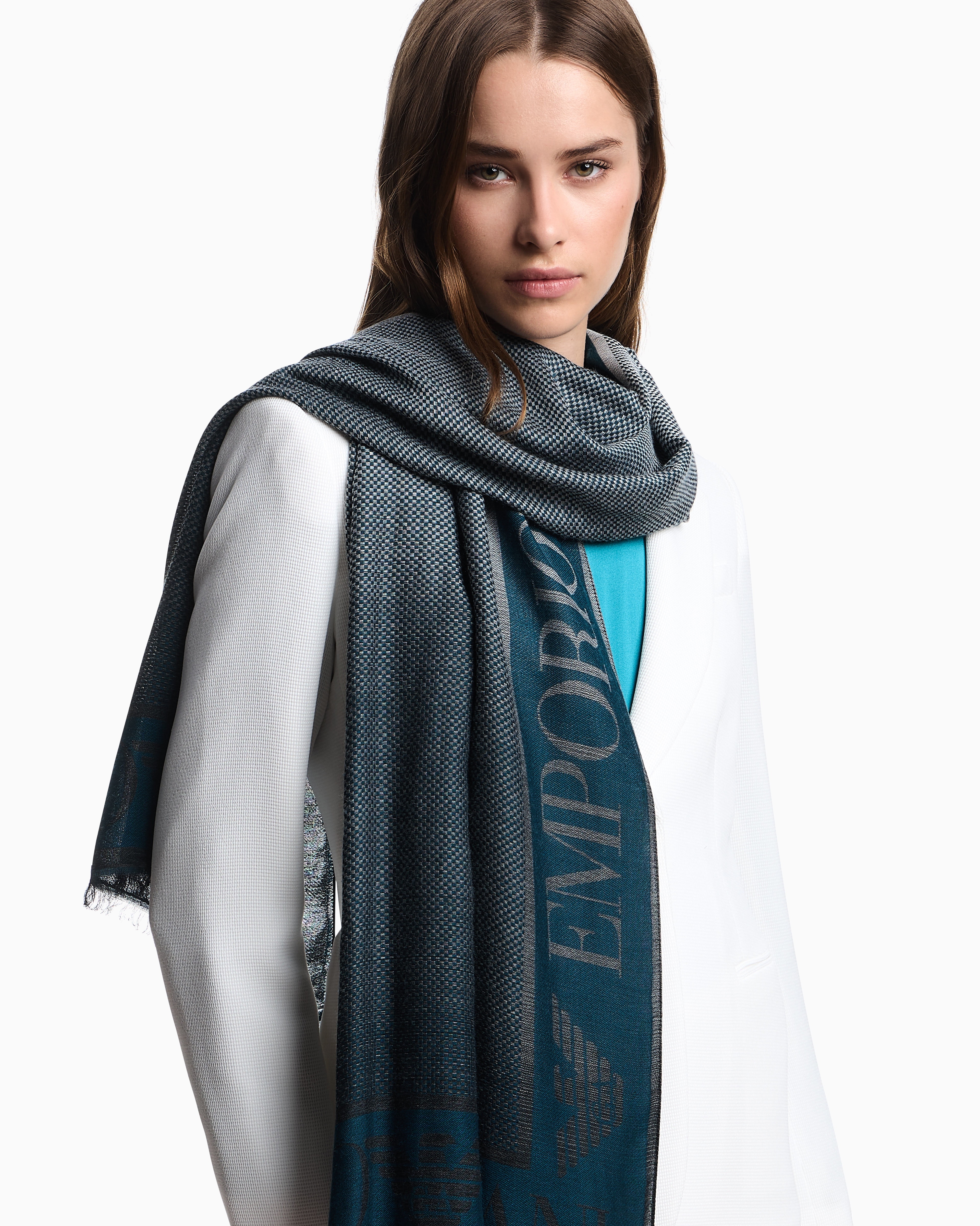 ✨お値下しました✨EMPORIO ARMANI チェック柄 ストール ストール グラデーション マイクロチェックモチーフ | Emporio Armani