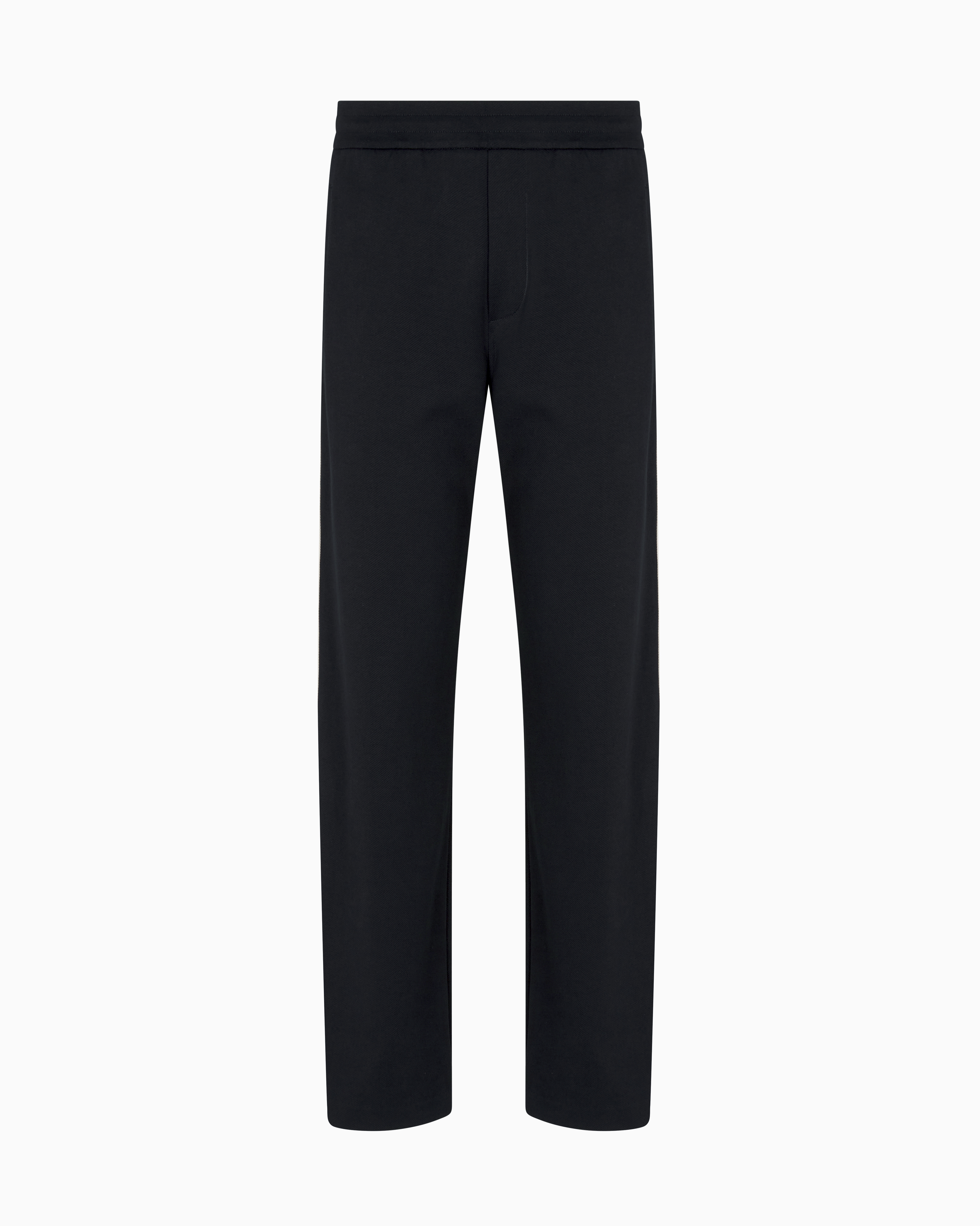 Emporio Armani - ASV jersey trousers with elasticated waist and contrasting bands, Man, Navy Blue, Size: