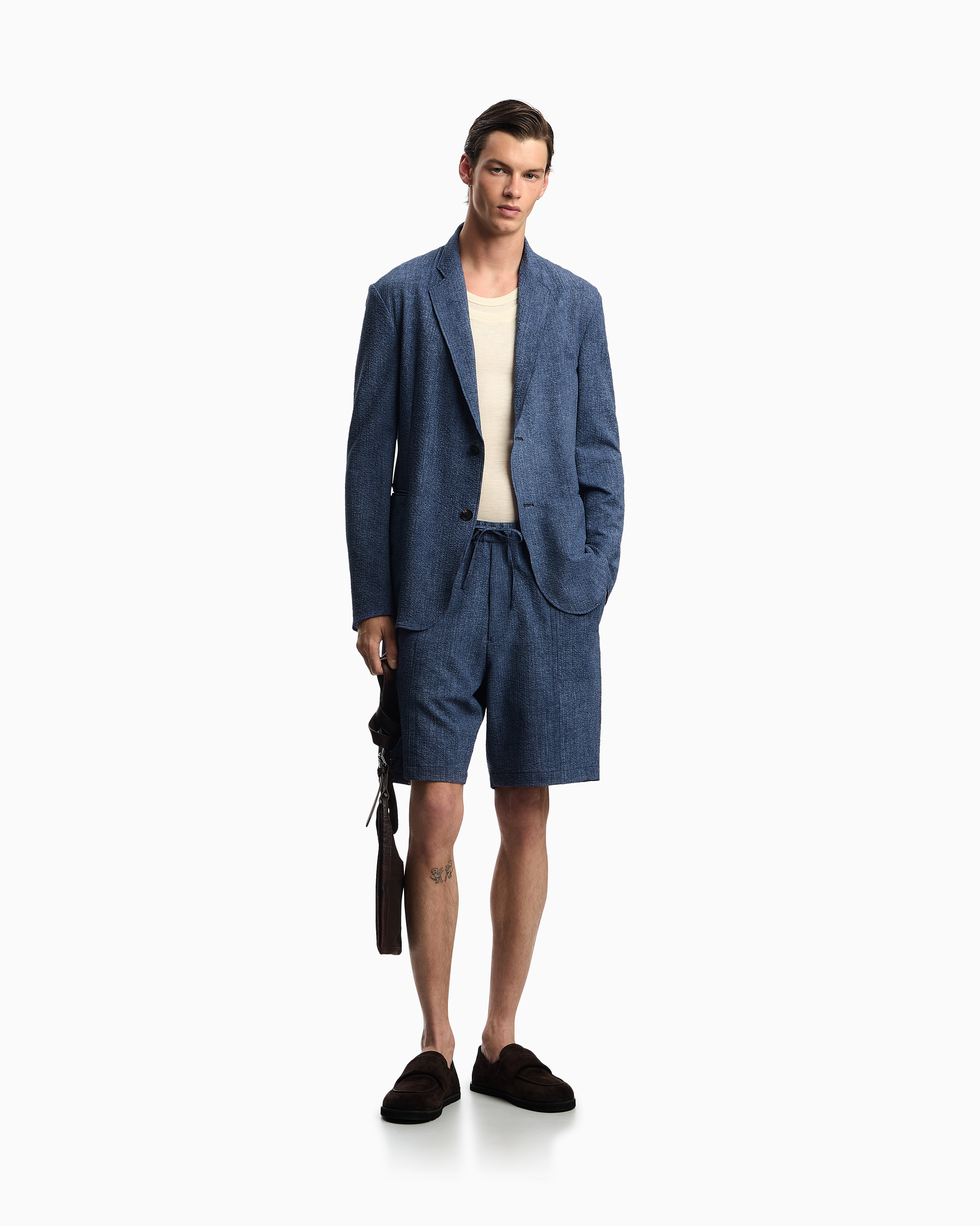 シングルブレストジャケット シアサッカー プリント | Emporio