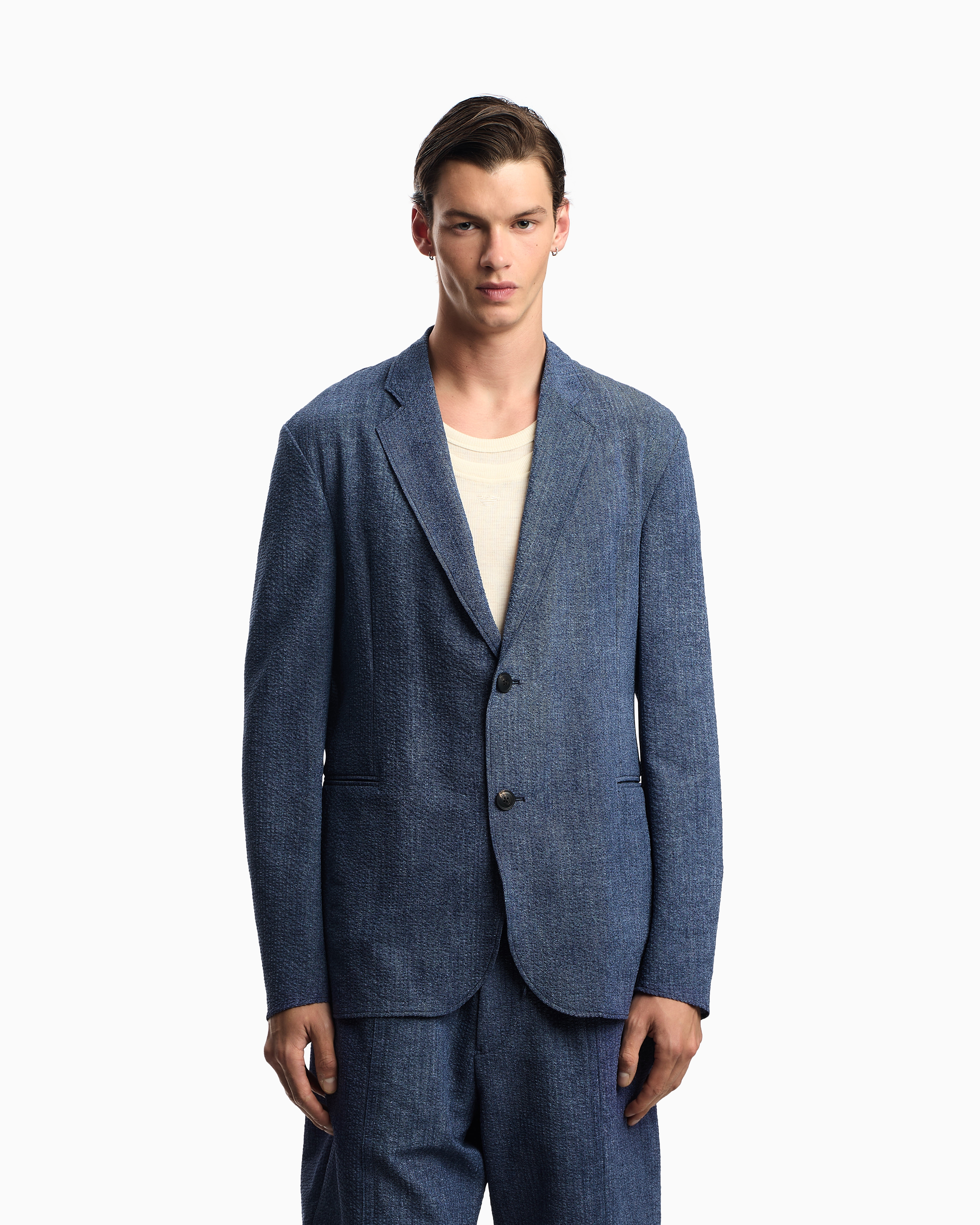 シングルブレストジャケット シアサッカー プリント | Emporio