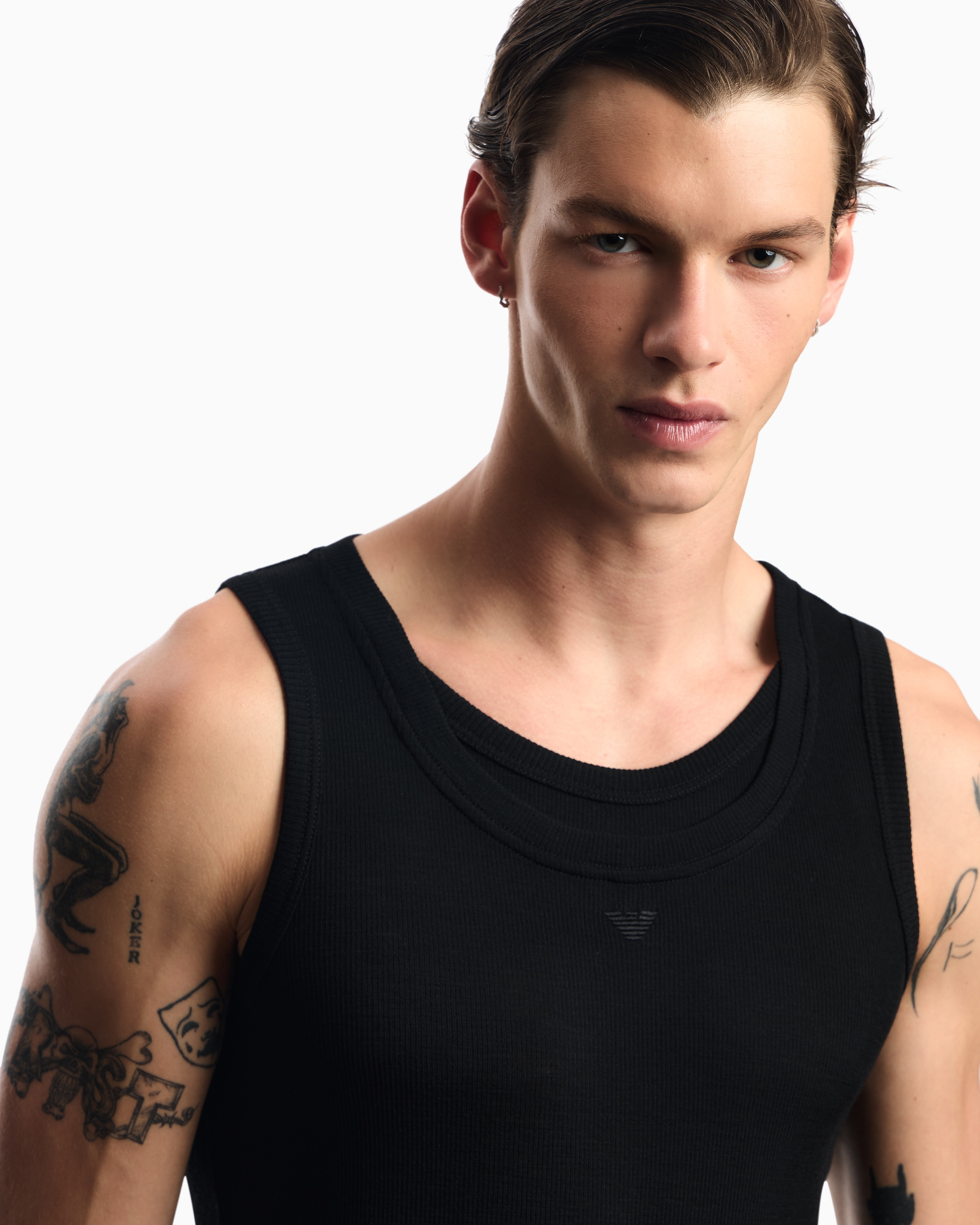 Emporio Armani - Limited Edition jersey tank top, Man, Black, Size: