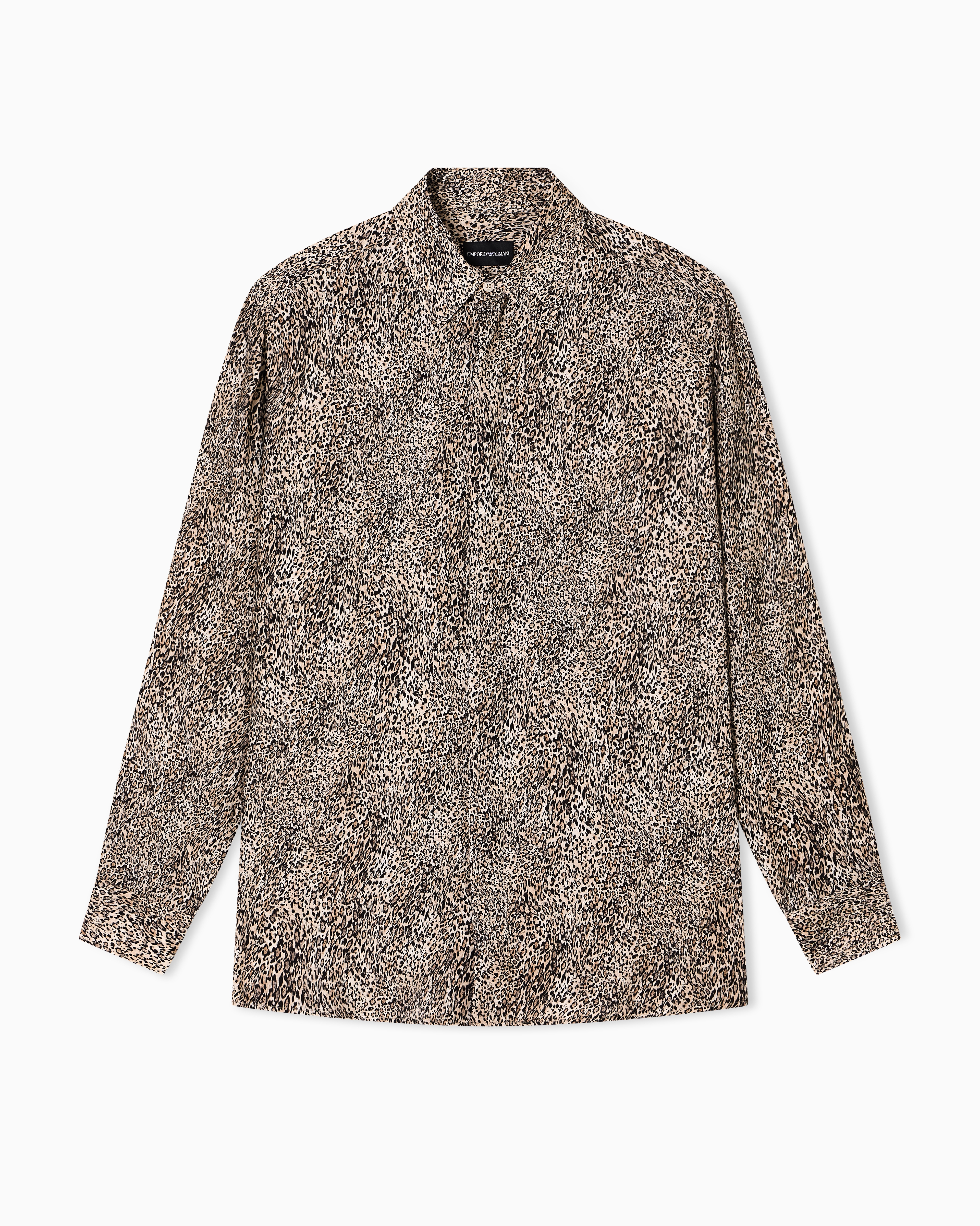 Emporio Armani - Fluid-fabric shirt with animal print, Man, Patterned, Size: