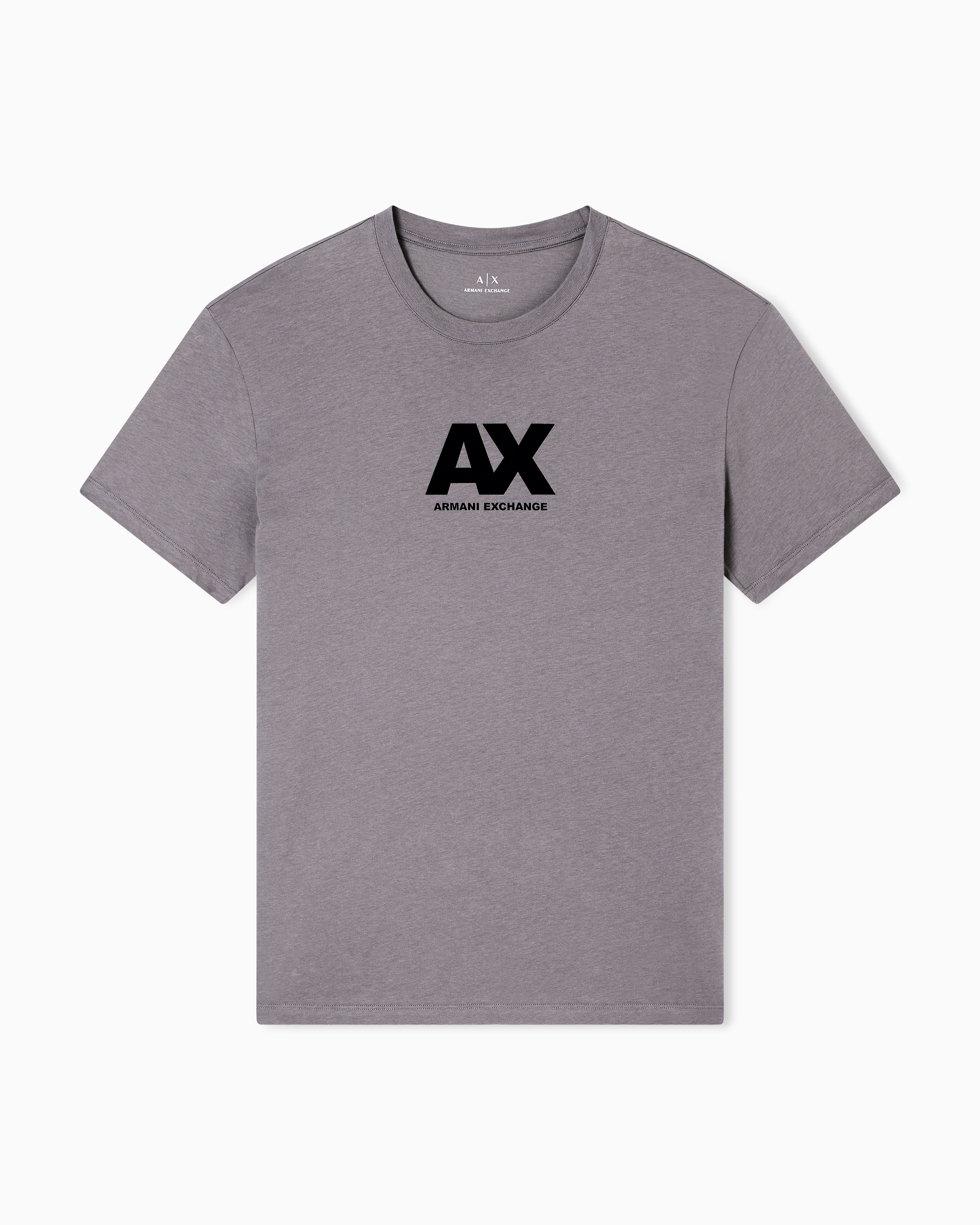 Armani Exchange - Regular fit T-shirt with logo, Man, Grey, Size: