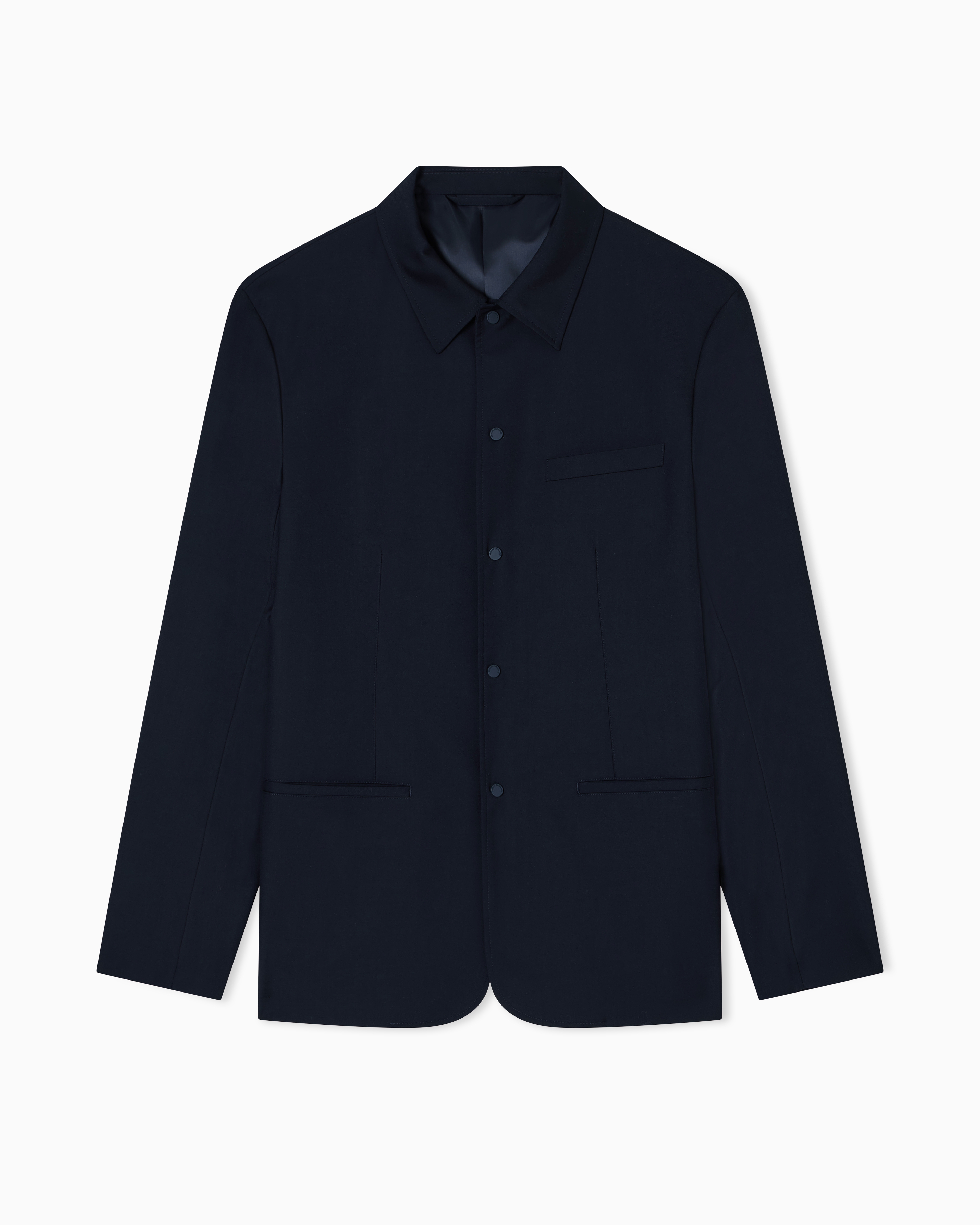 Armani Exchange - Single-breasted two-button jacket, Man, Navy Blue, Size: