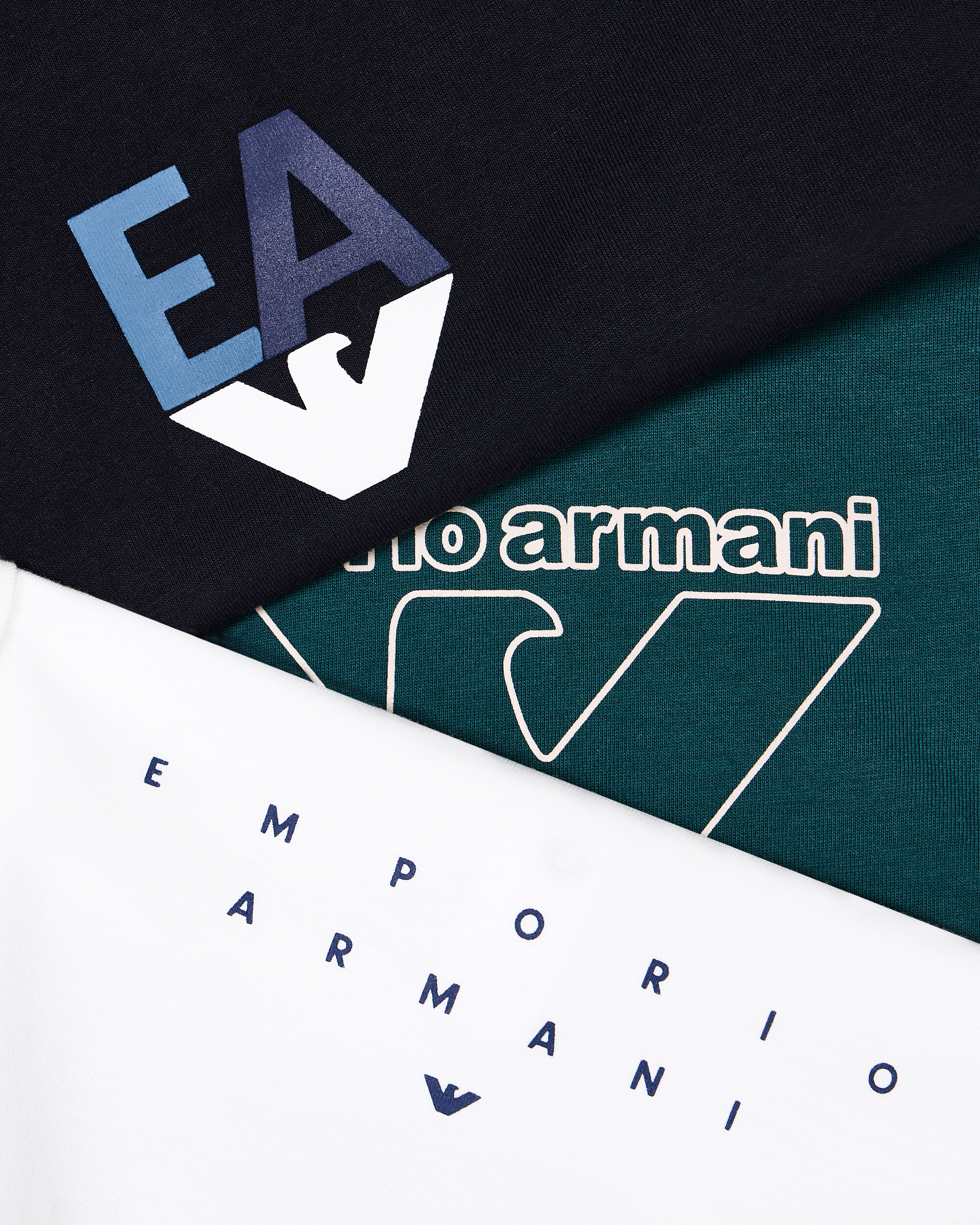 Emporio Armani - Three-pack of ASV jersey T-shirts with logo print, Boy, White, Size: