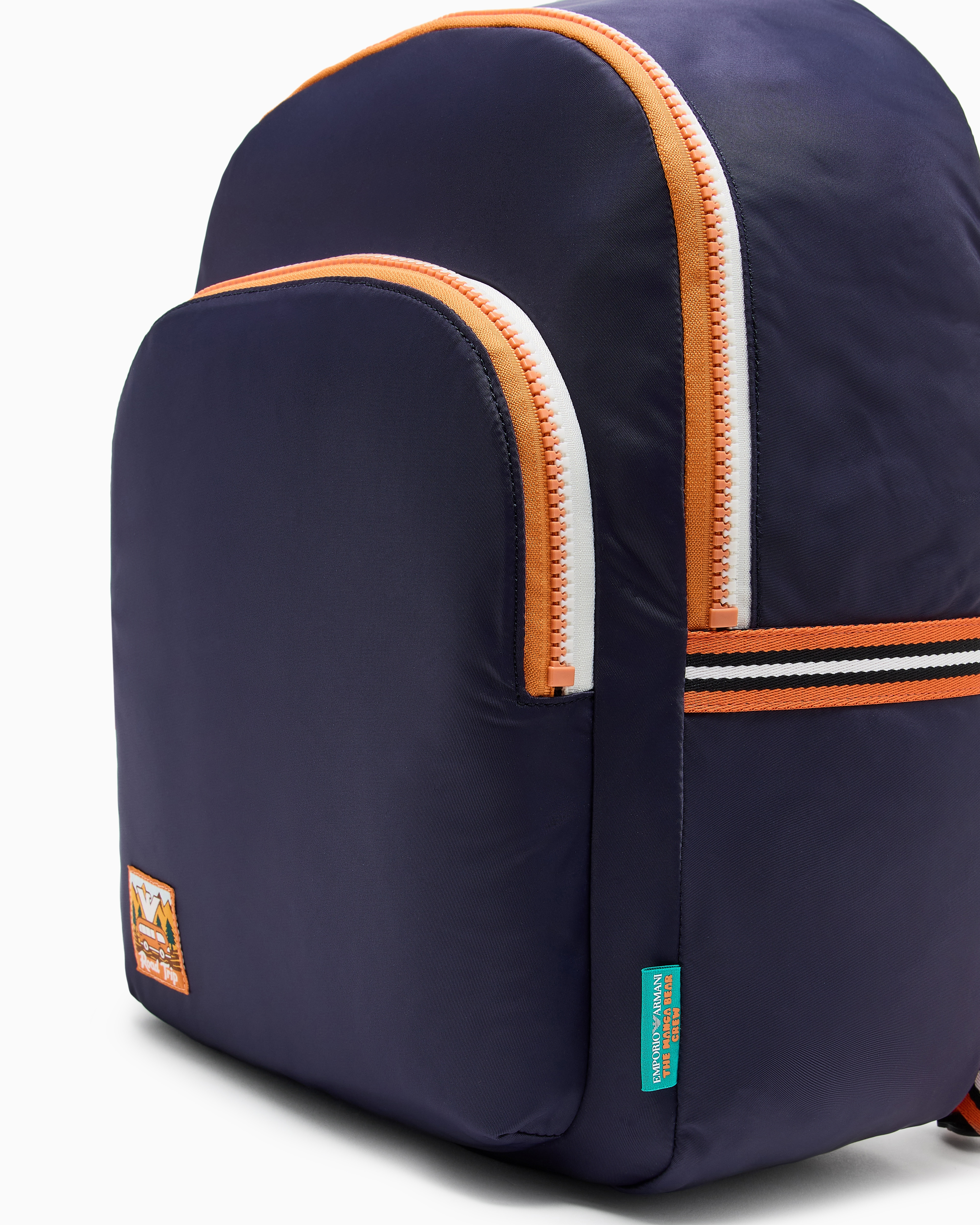 Emporio Armani - Round nylon backpack , Boy, Navy Blue, Size: TU