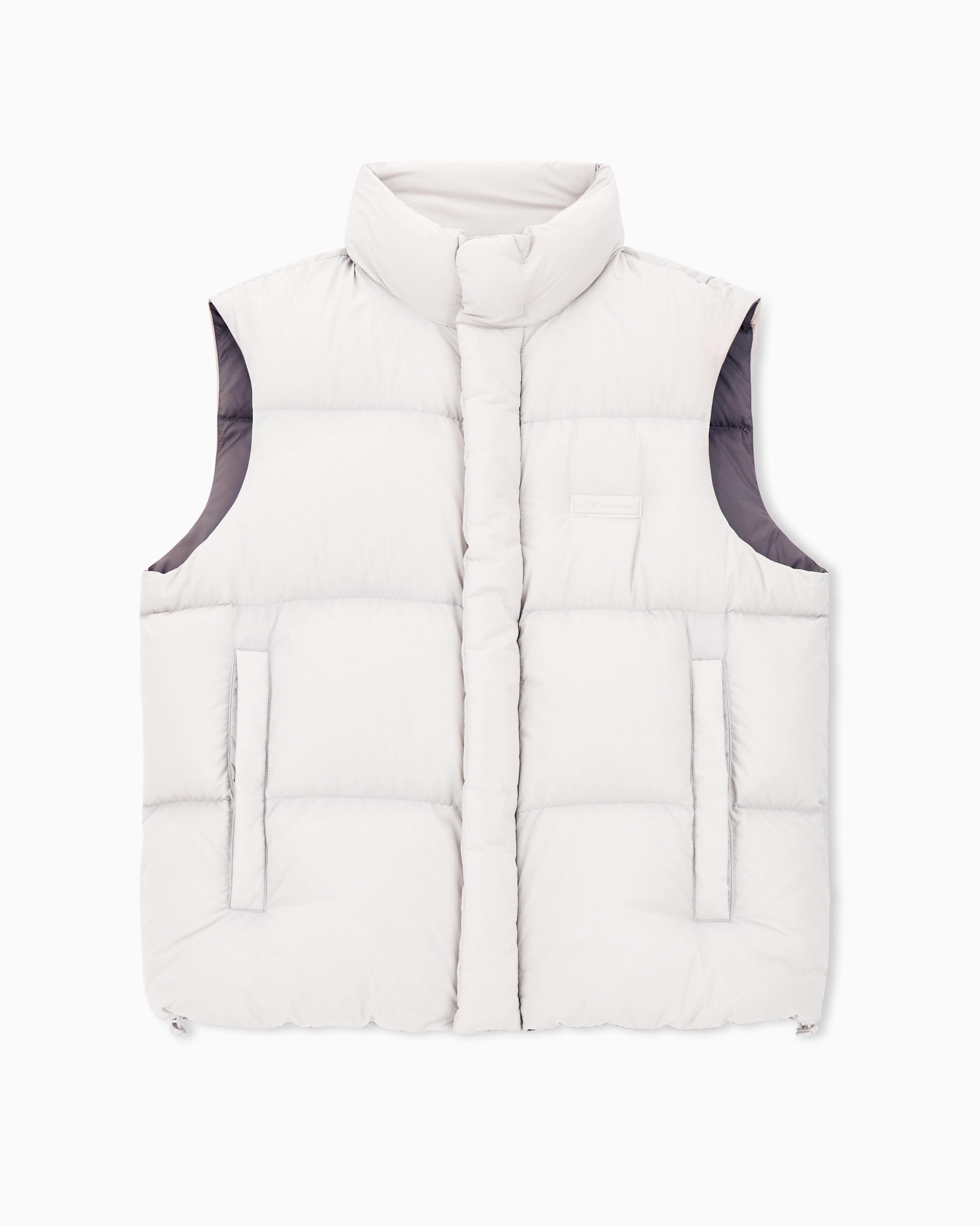 Armani Exchange - Full zip sleeveless down jacket, Man, White, Size: