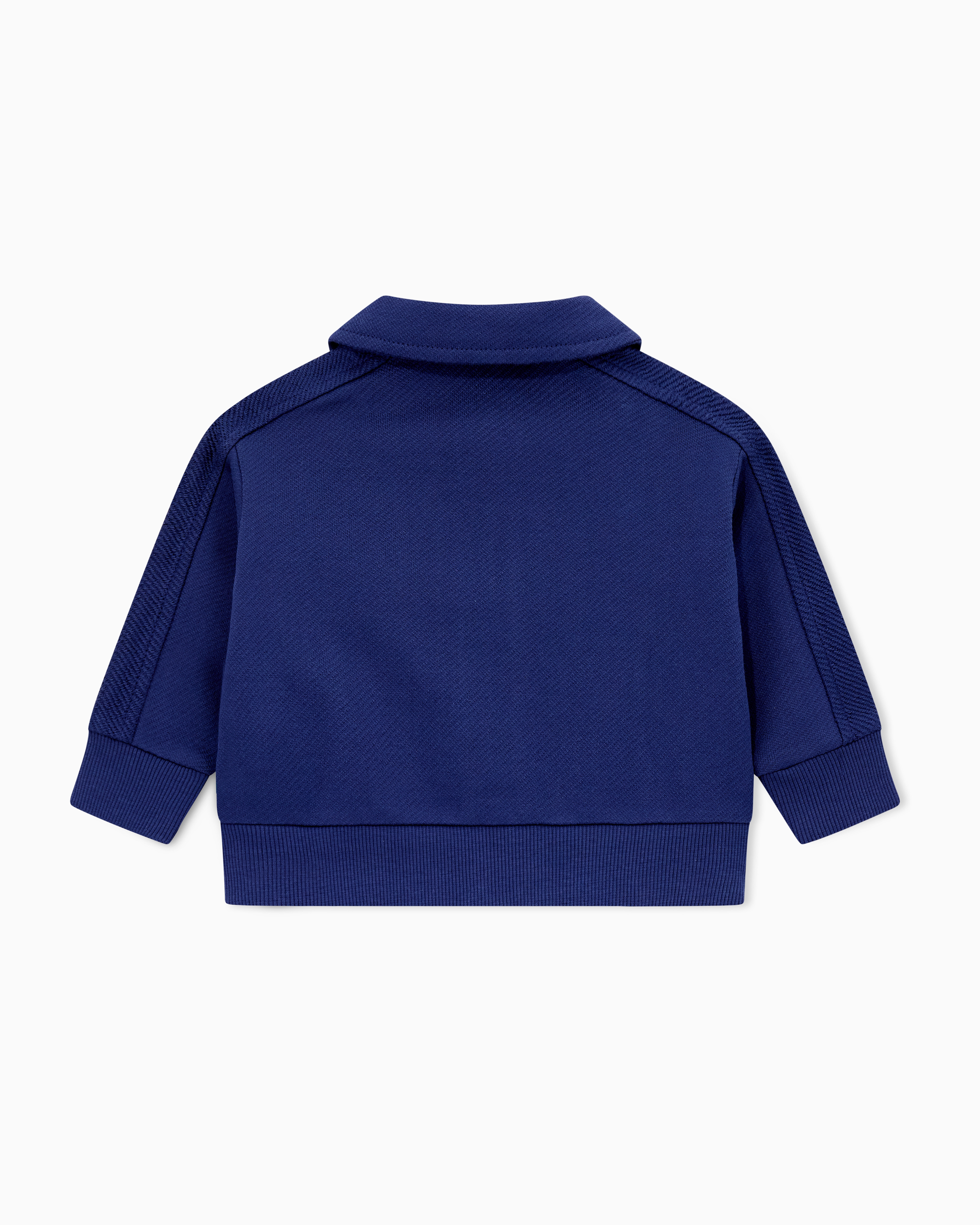 Emporio Armani - ASV Manga Bear Crew organic interlock jersey zip-up sweatshirt, Boy, Blue, Size: