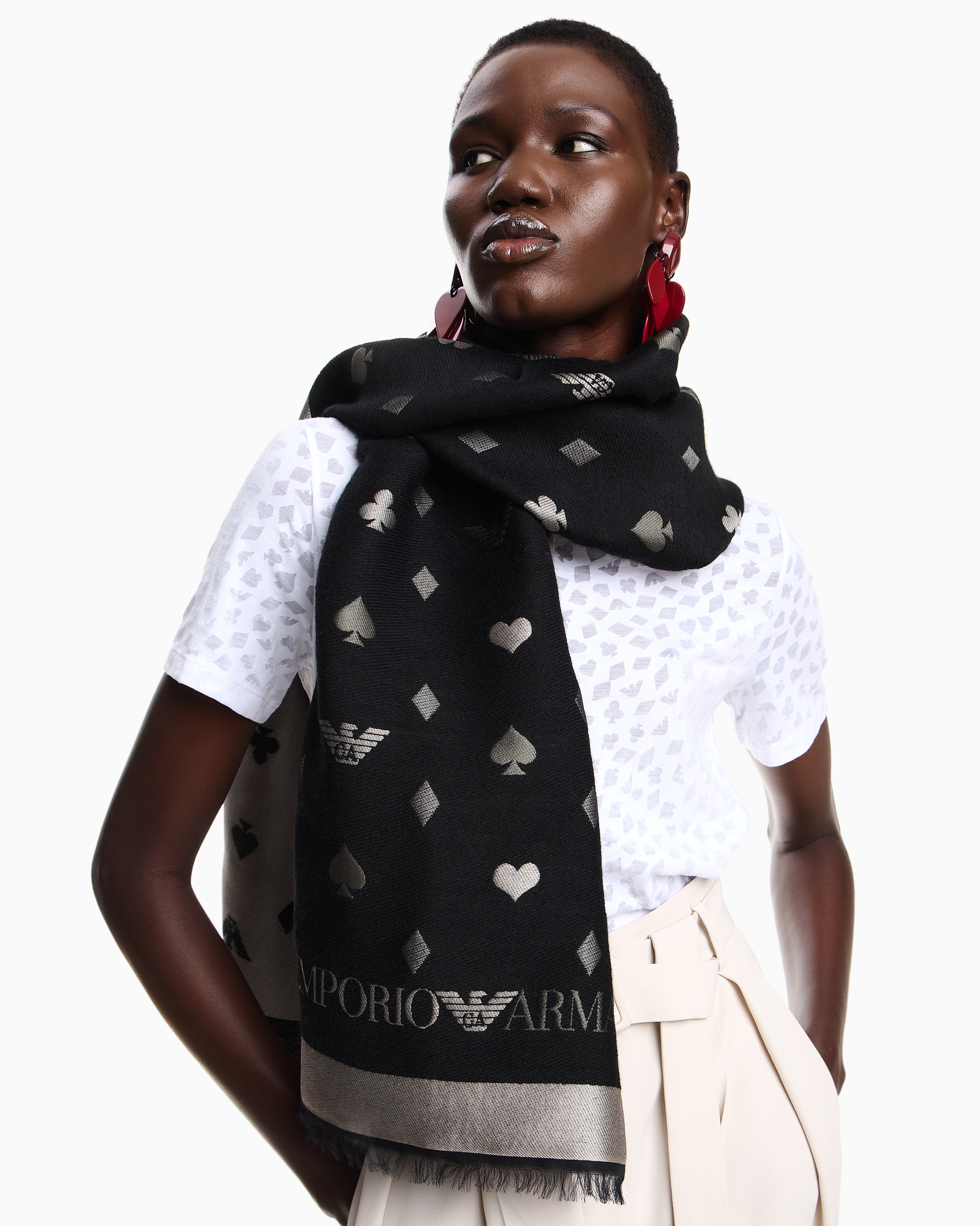 エンポリオアルマーニ 100%シルク ストール ARMANI 並行輸入 アルマーニ マフラー ストール エンポリオ