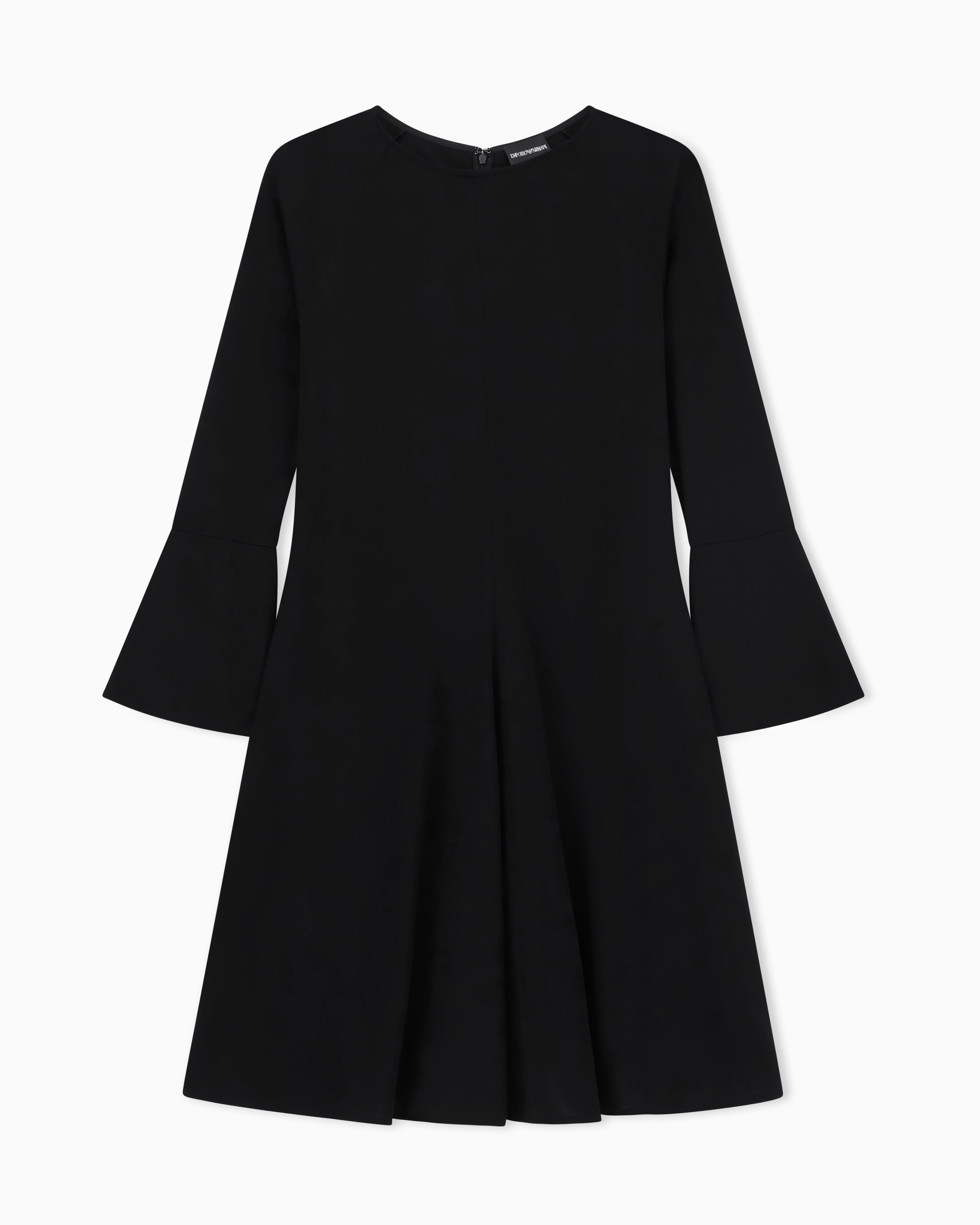 Emporio Armani - Flared, crêpe-jersey dress, Woman, Black, Size: