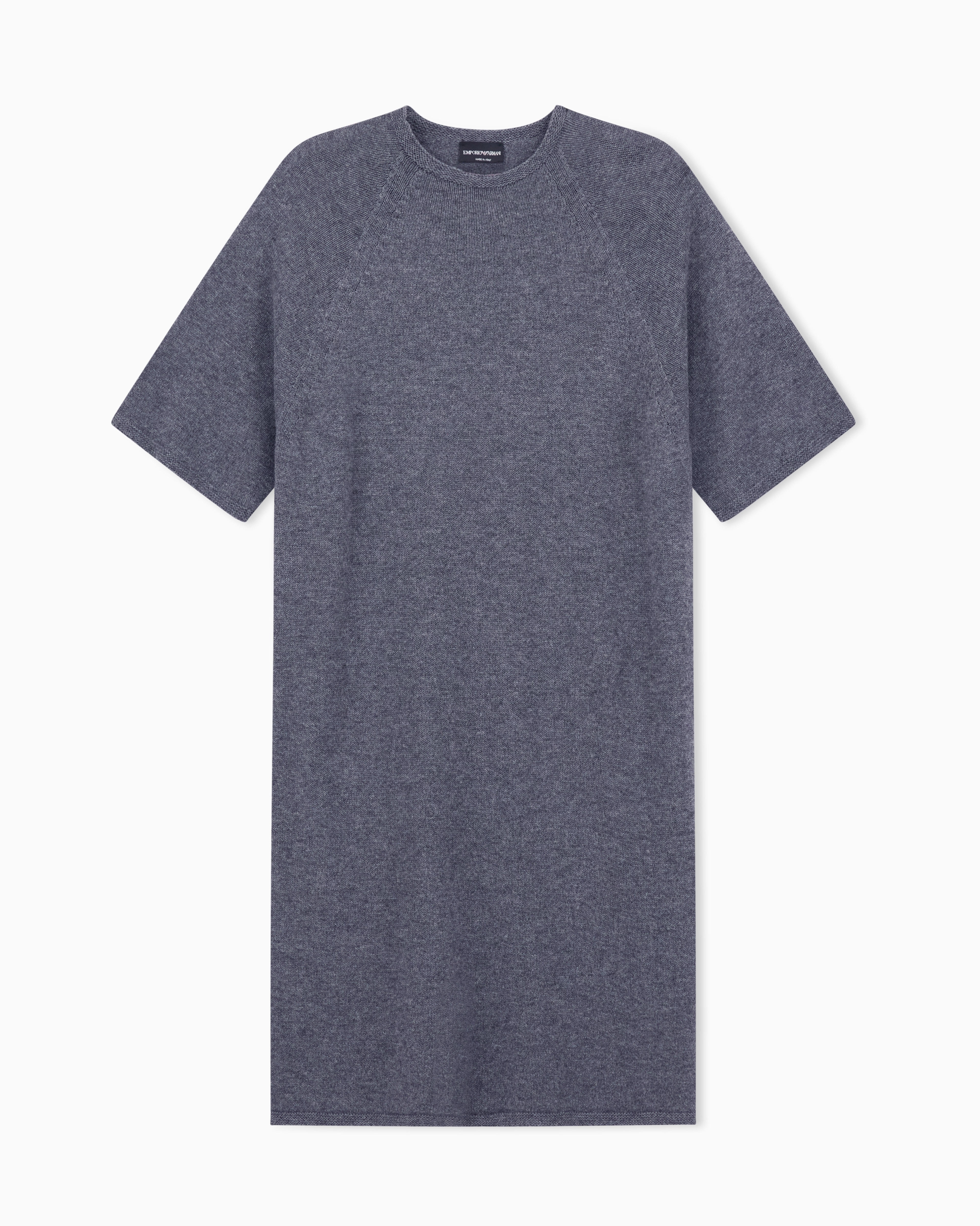 Emporio Armani - Winter Urbanism capsule collection long dress with kimono sleeves, wool and cashmere, Woman, Grey, Size: