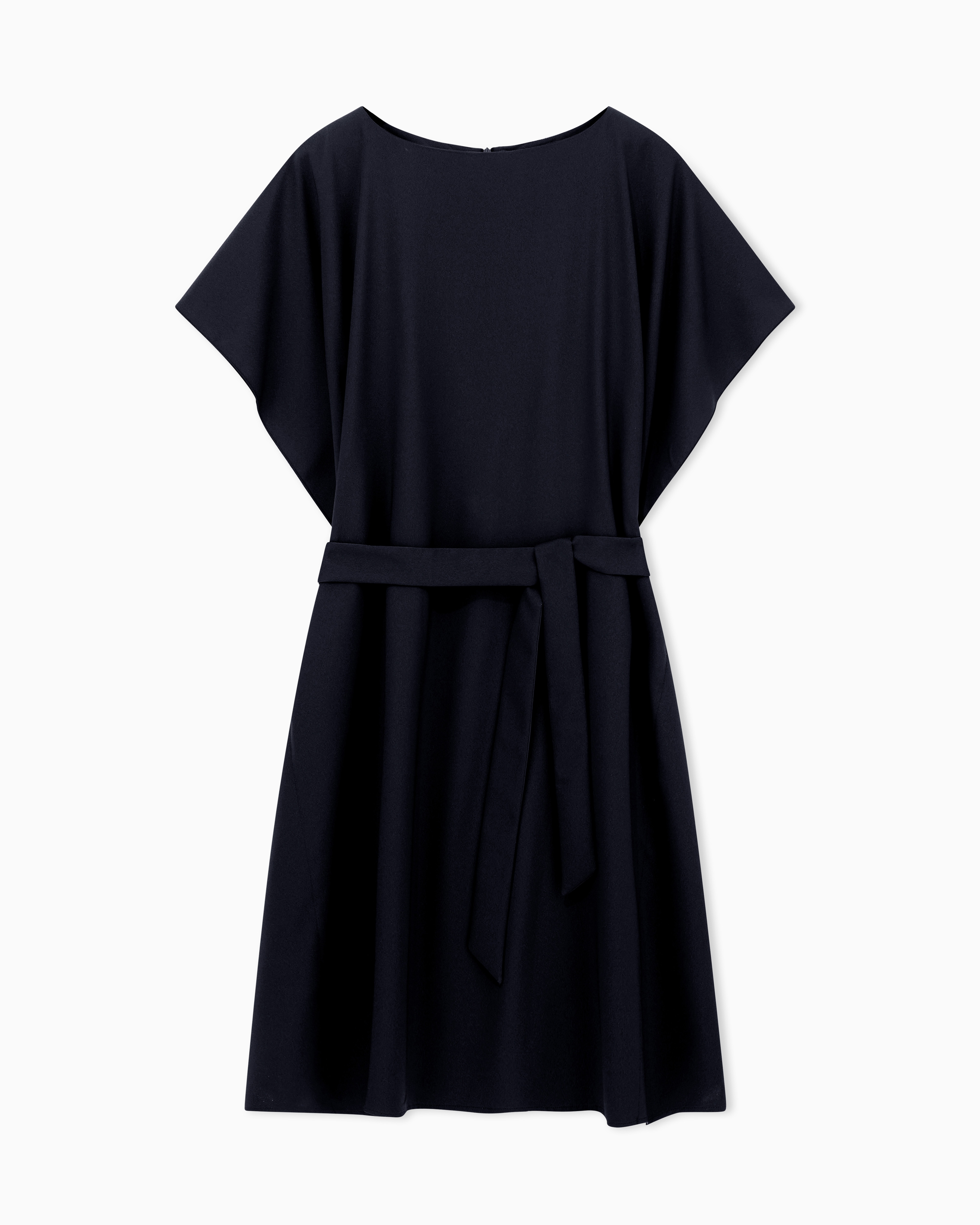 Emporio Armani - Satin crêpe sash dress , Woman, Black, Size:
