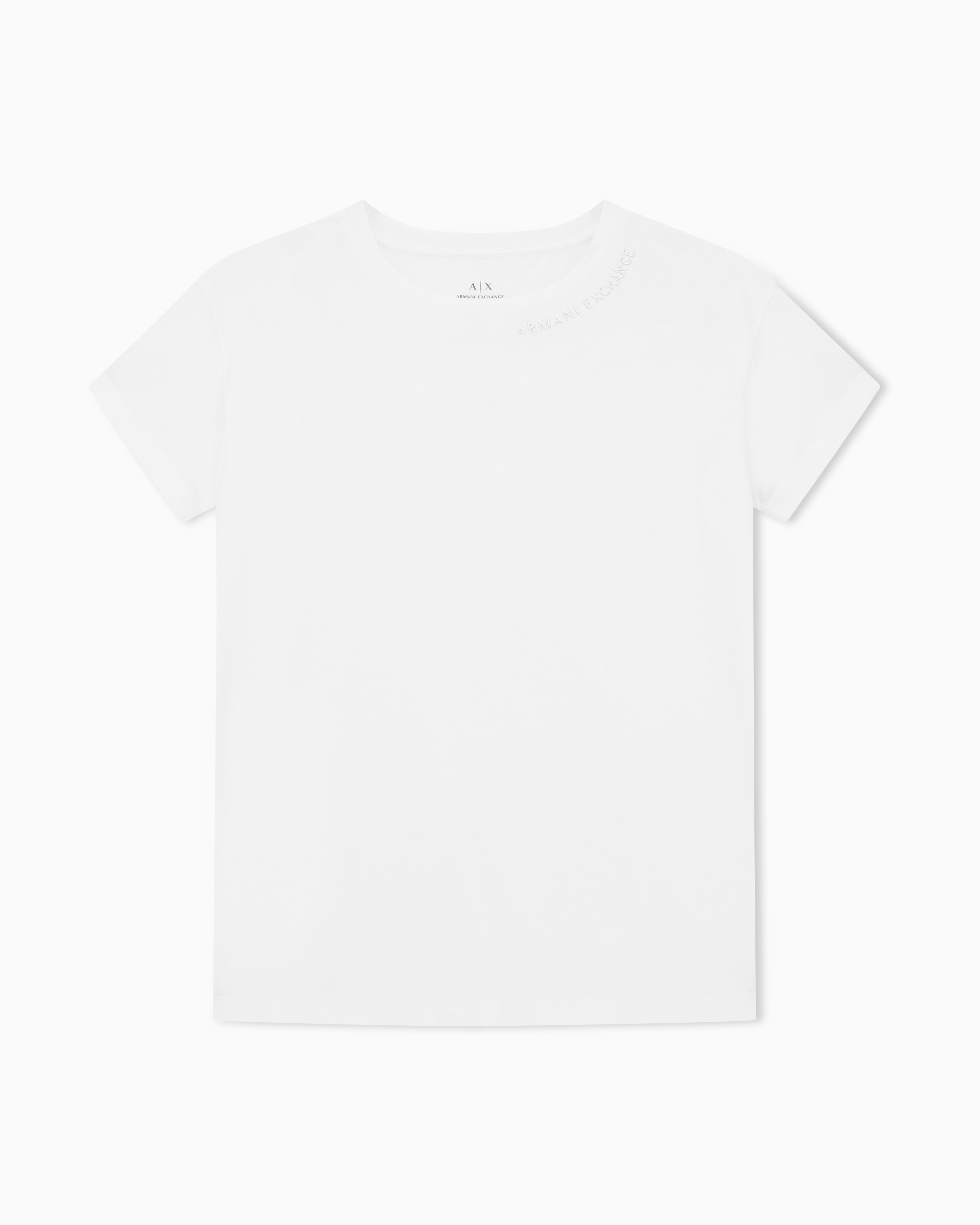 Armani Exchange Women's White Relaxed Fit T-Shirts