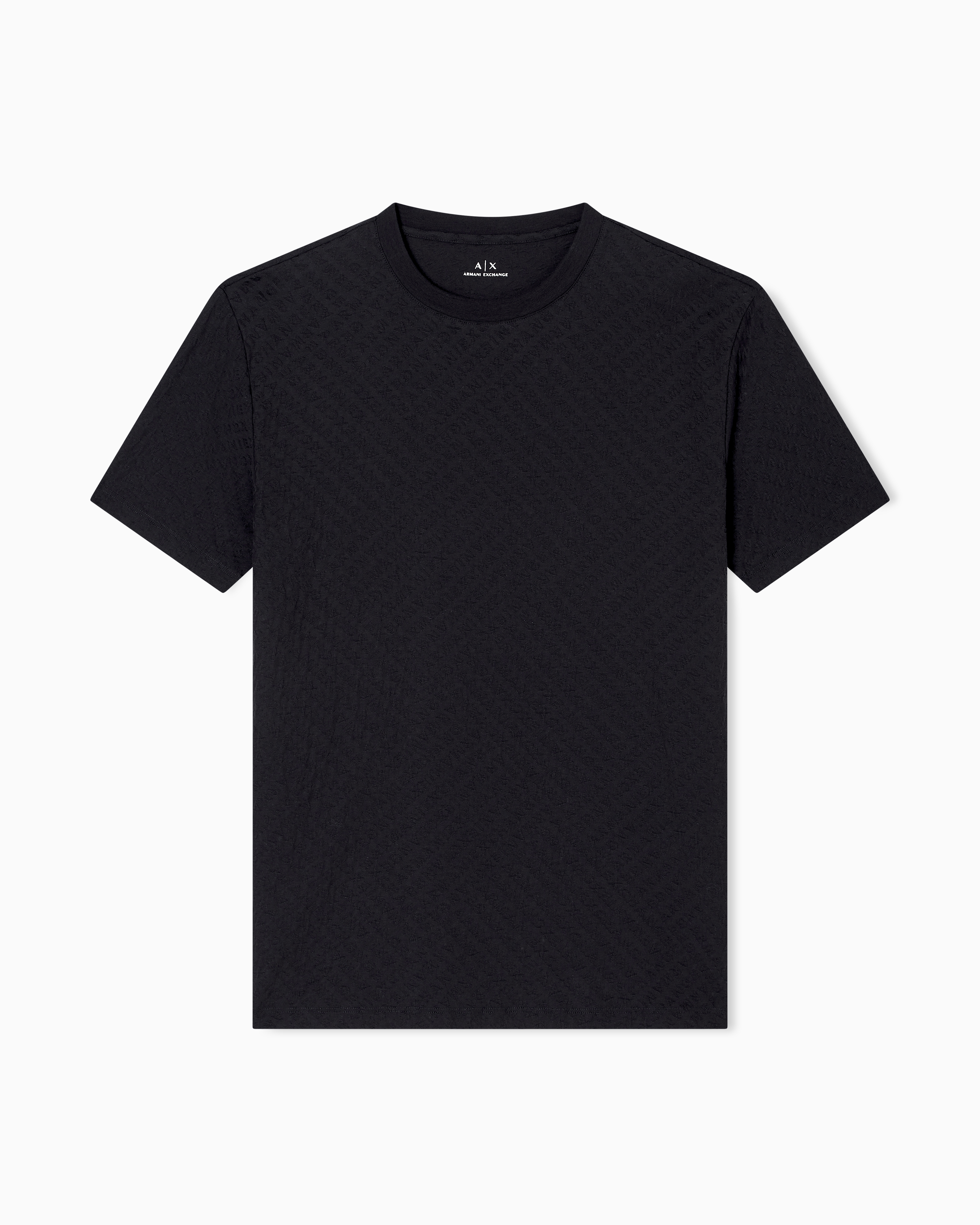 Armani Exchange - Regular fit t-shirt jacquard fabric, Man, Black, Size:
