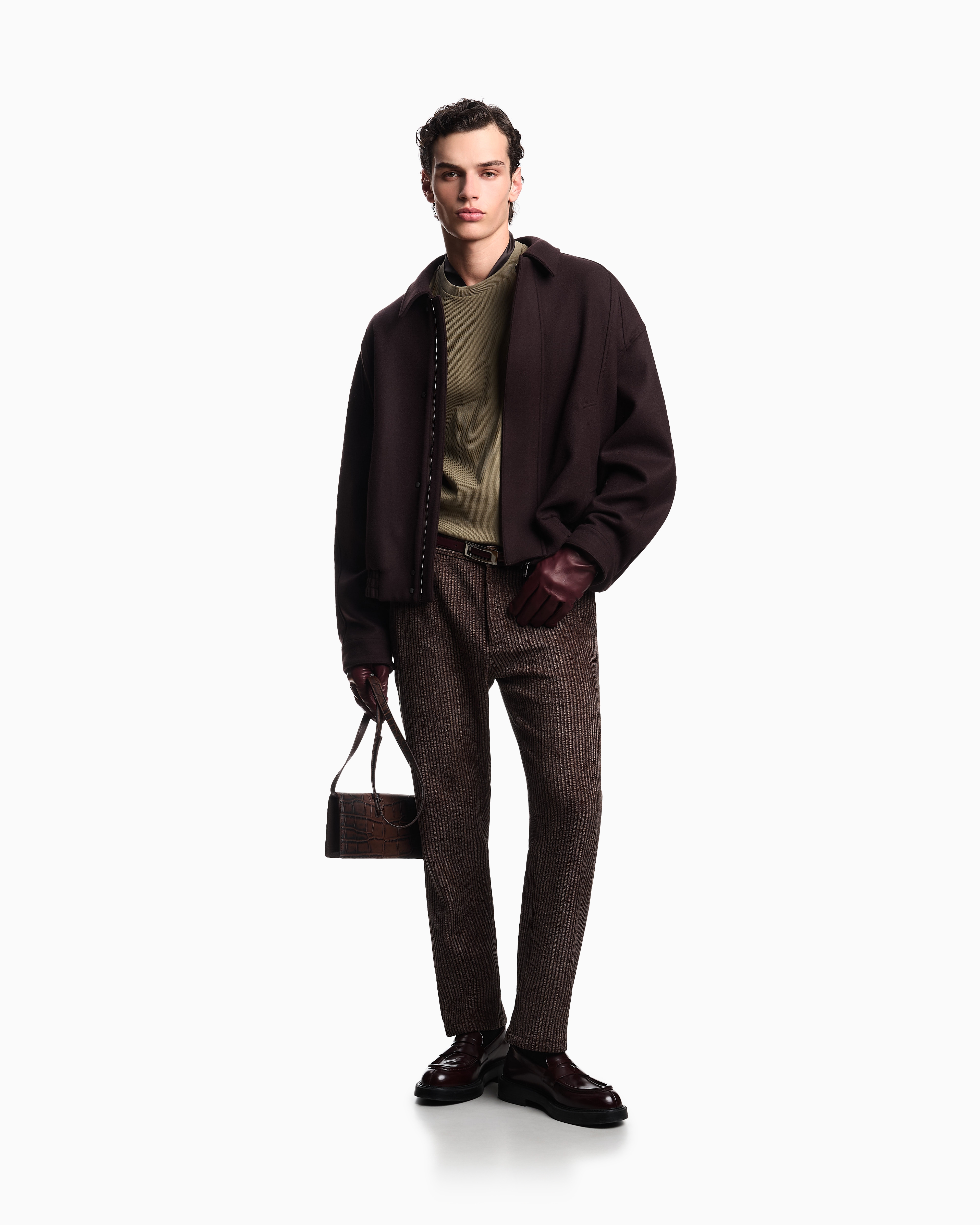 Emporio Armani - ASV jersey T-shirt with vertical jacquard motif, Man, Green, Size: