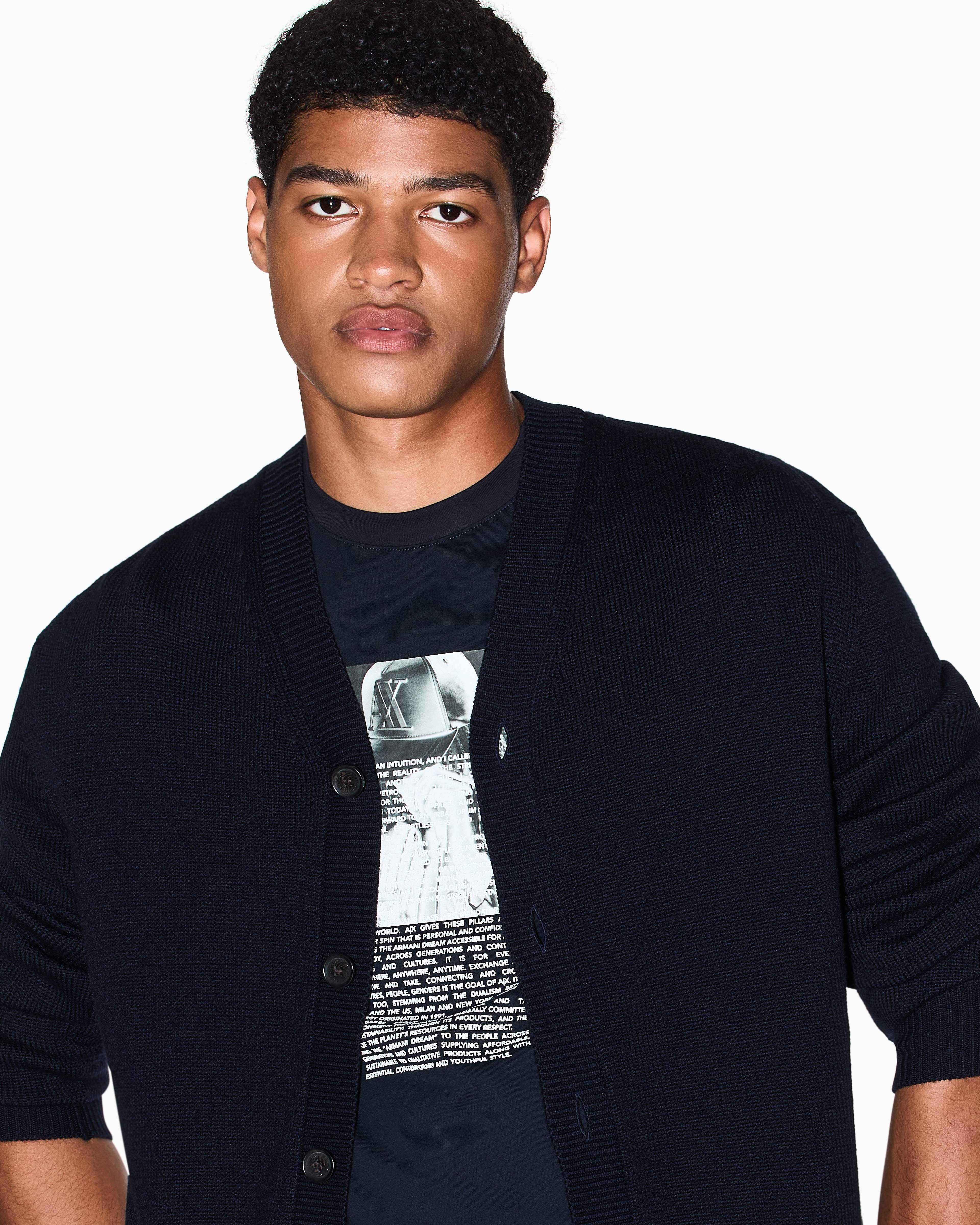 Wool and cotton cardigan