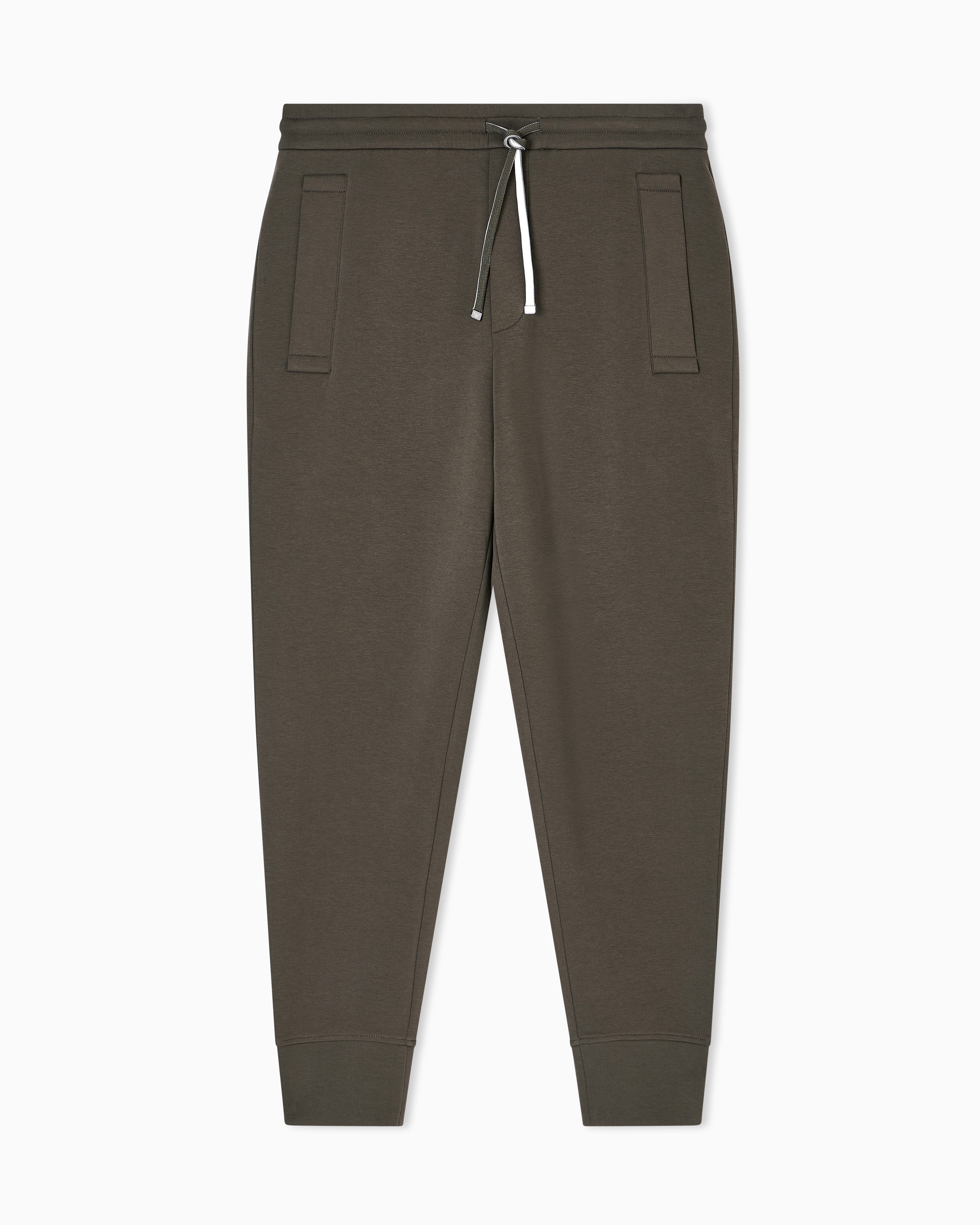 Emporio Armani - Double-jersey joggers, Man, Green, Size:
