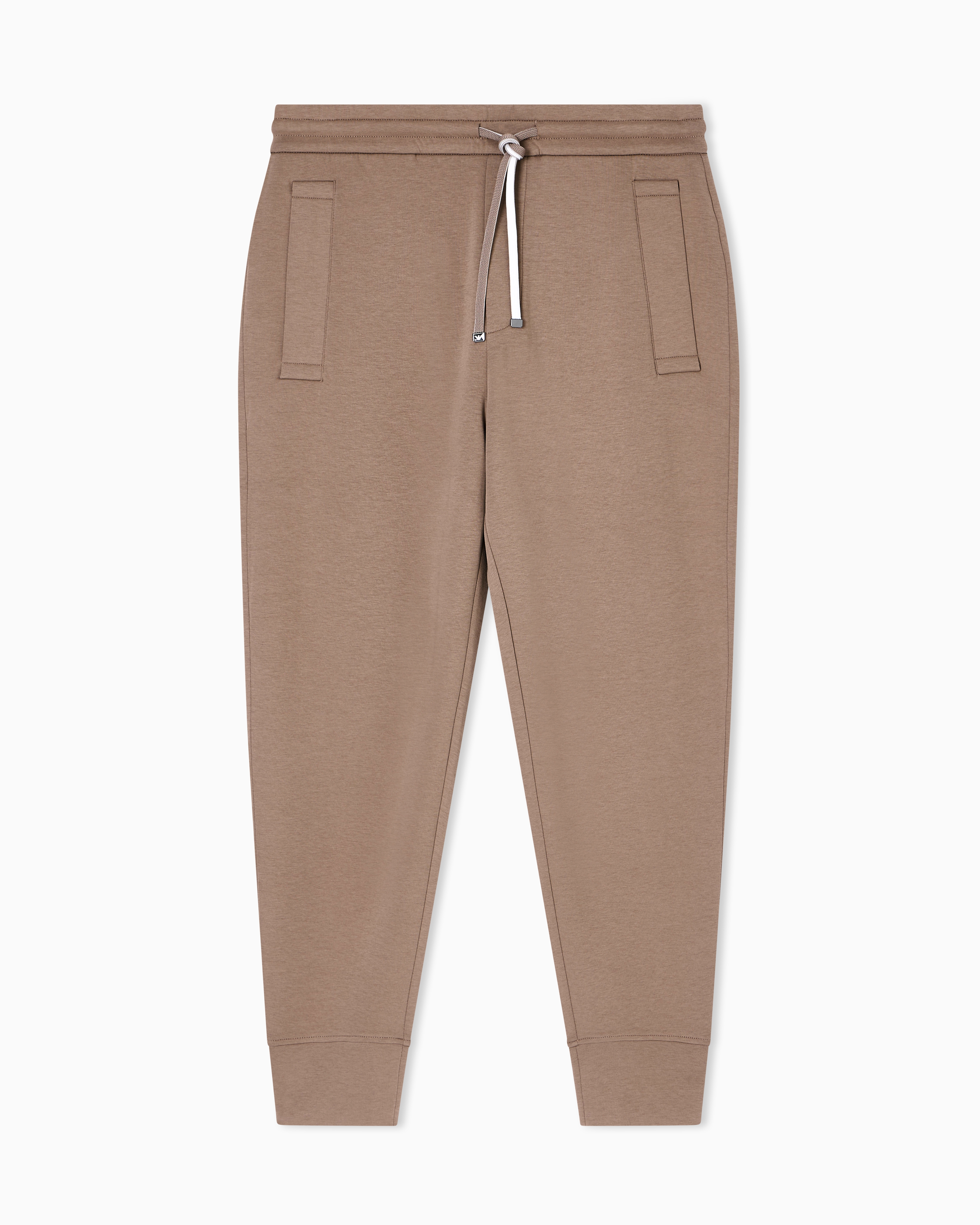 Emporio Armani - Double-jersey joggers, Man, Beige, Size: