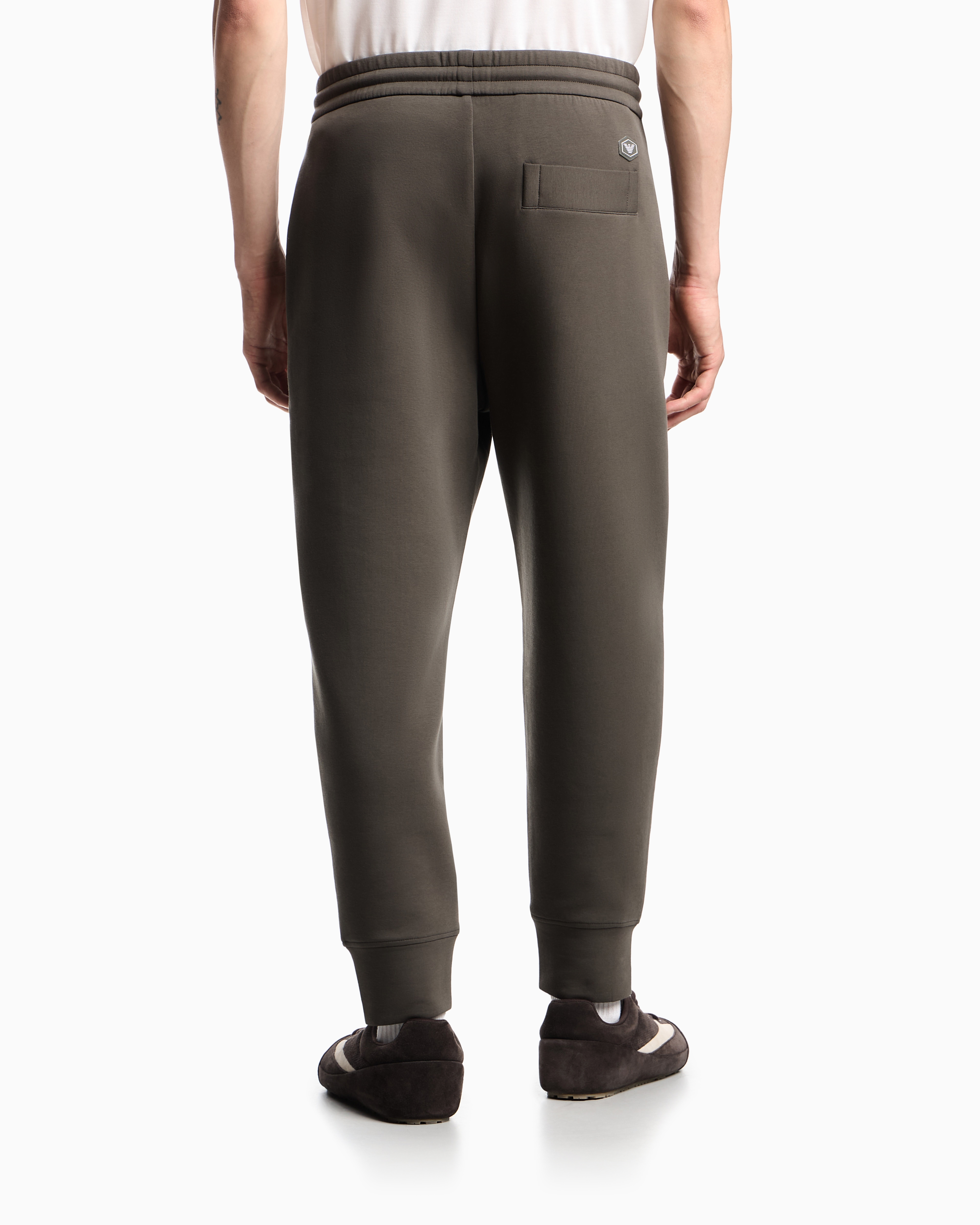 Emporio Armani - Double-jersey joggers, Man, Green, Size: