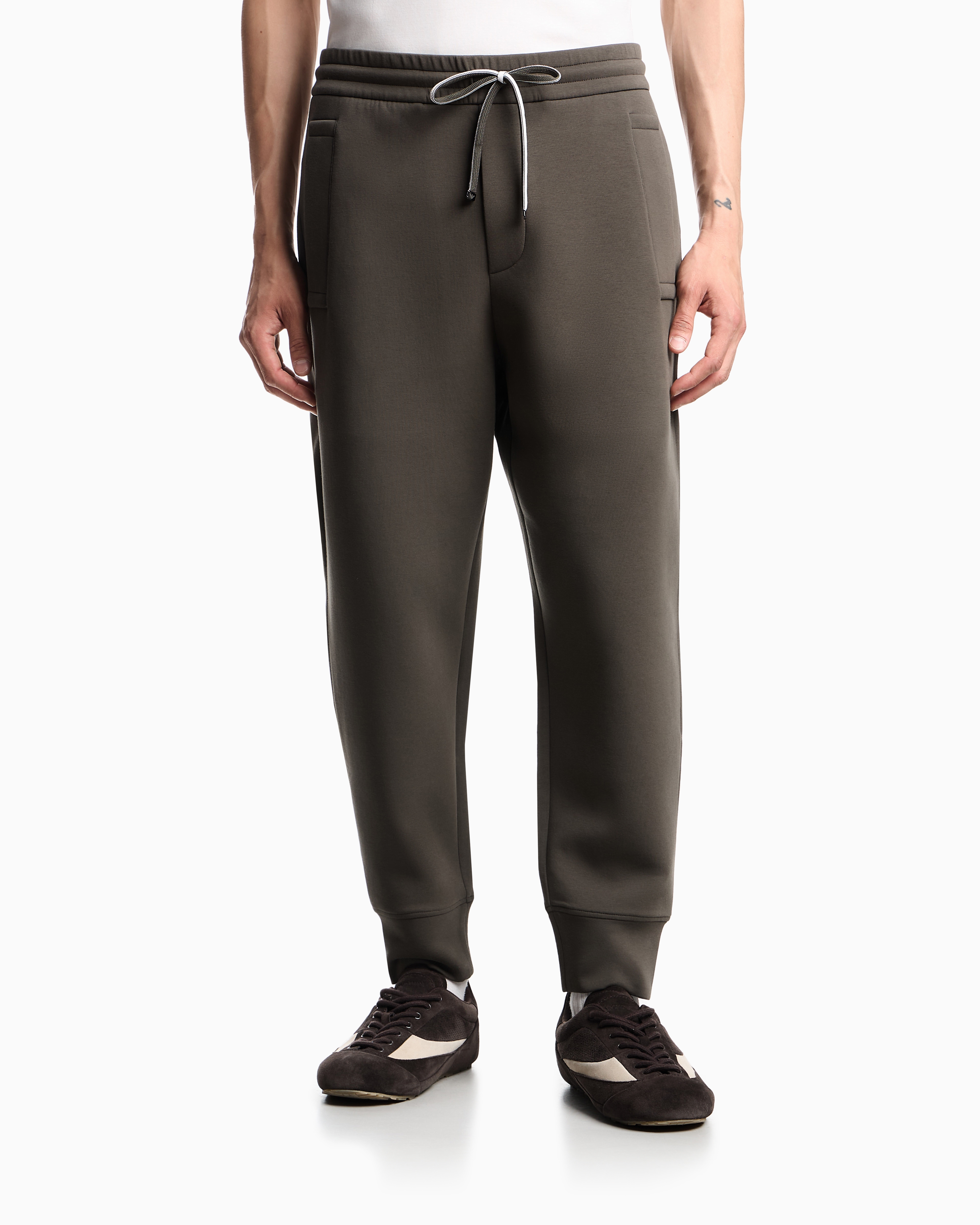 Emporio Armani - Double-jersey joggers, Man, Green, Size: