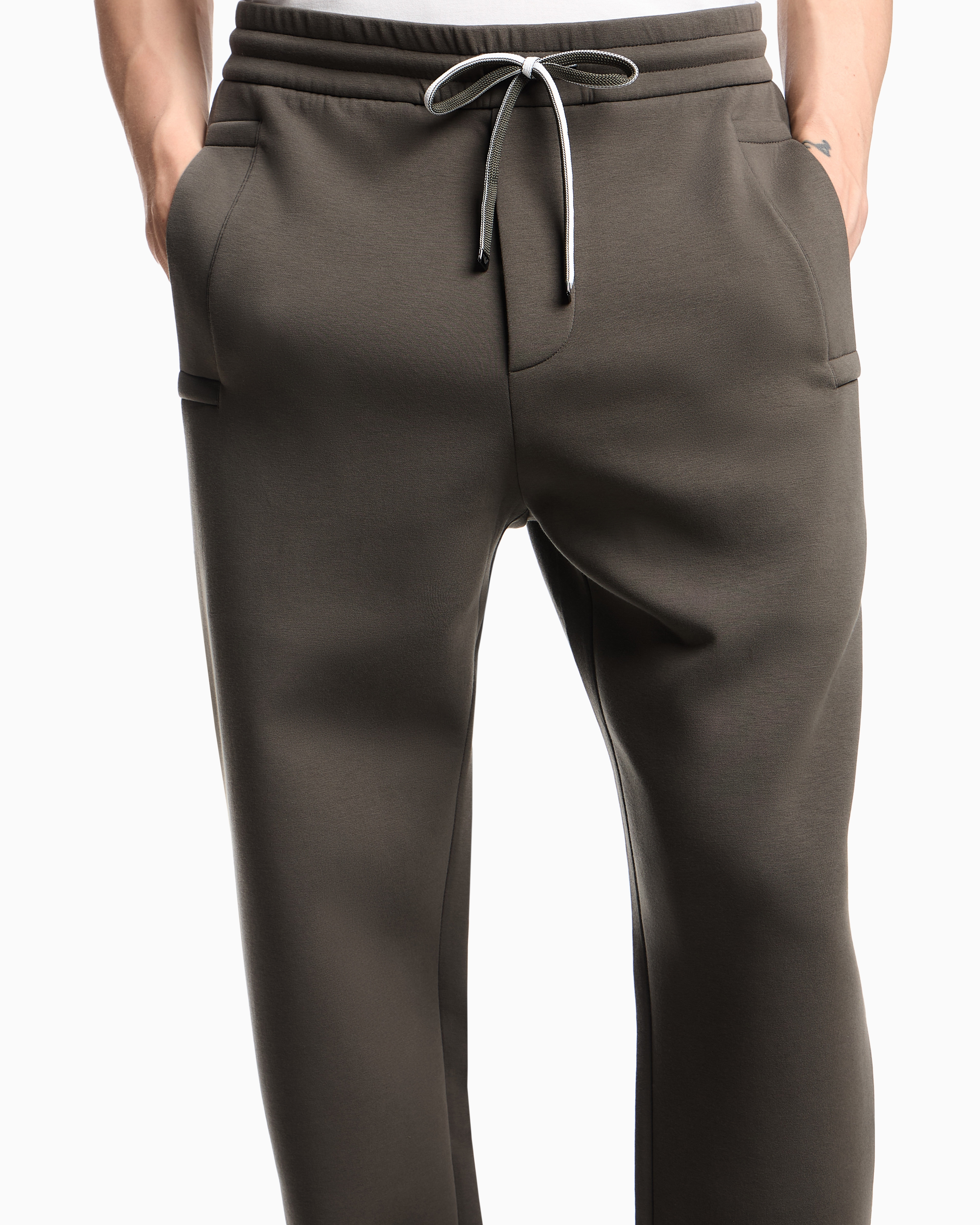 Emporio Armani - Double-jersey joggers, Man, Green, Size: