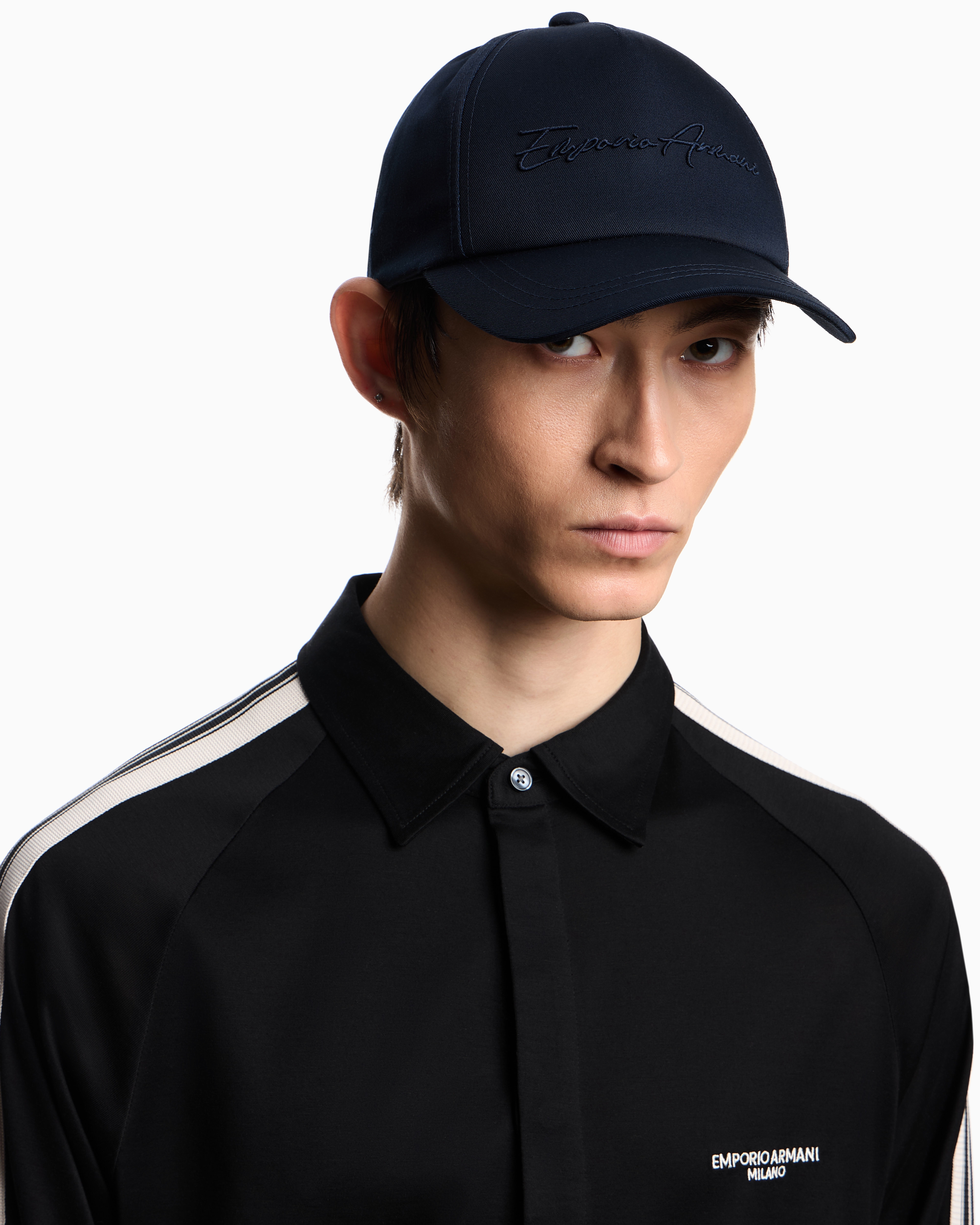 Emporio Armani - Baseball cap with Emporio Armani embroidery, Man, Navy_blue, Size: TU