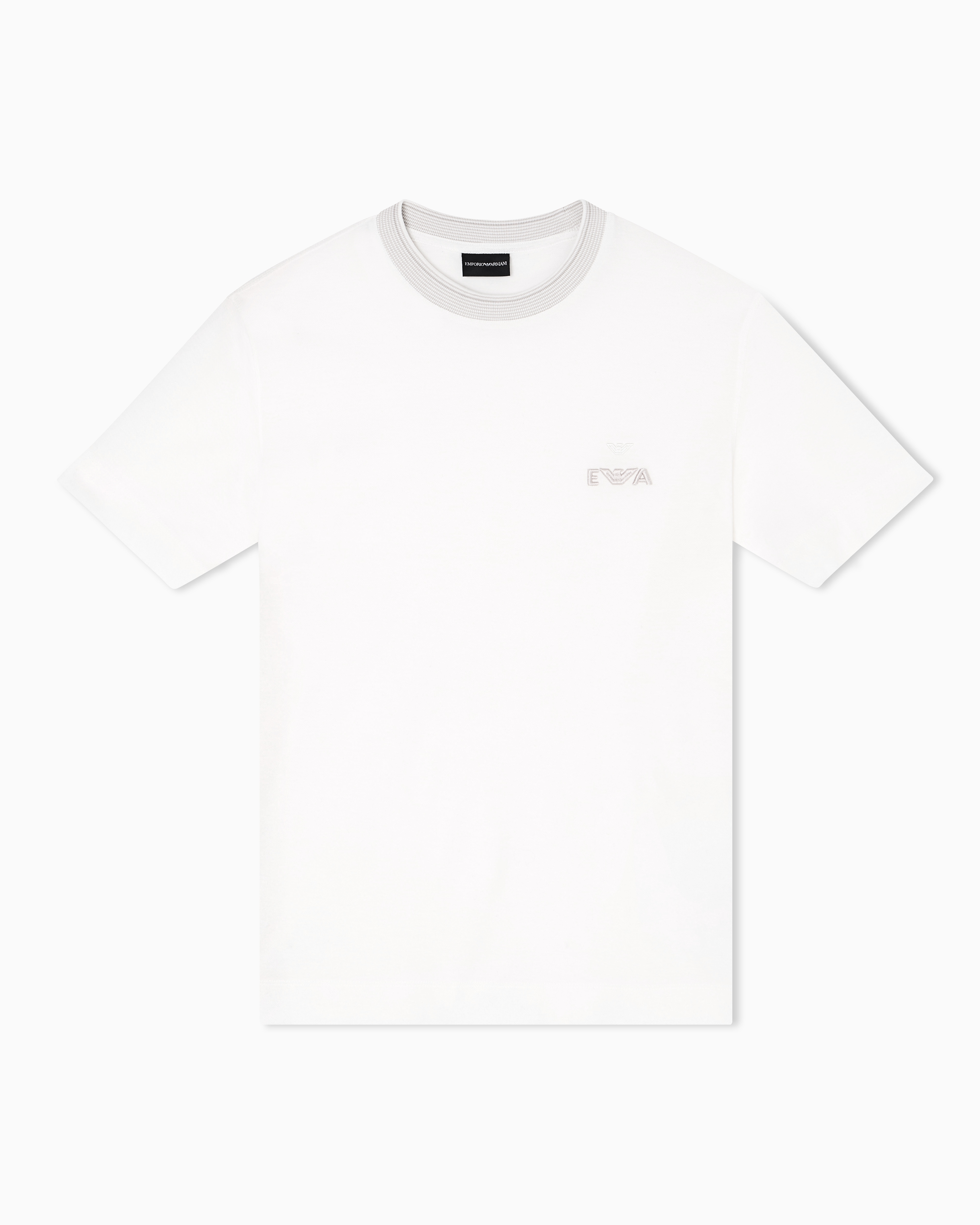 Emporio Armani - ASV piqué T-shirt with super-embossed EA embroidery, Man, White, Size: