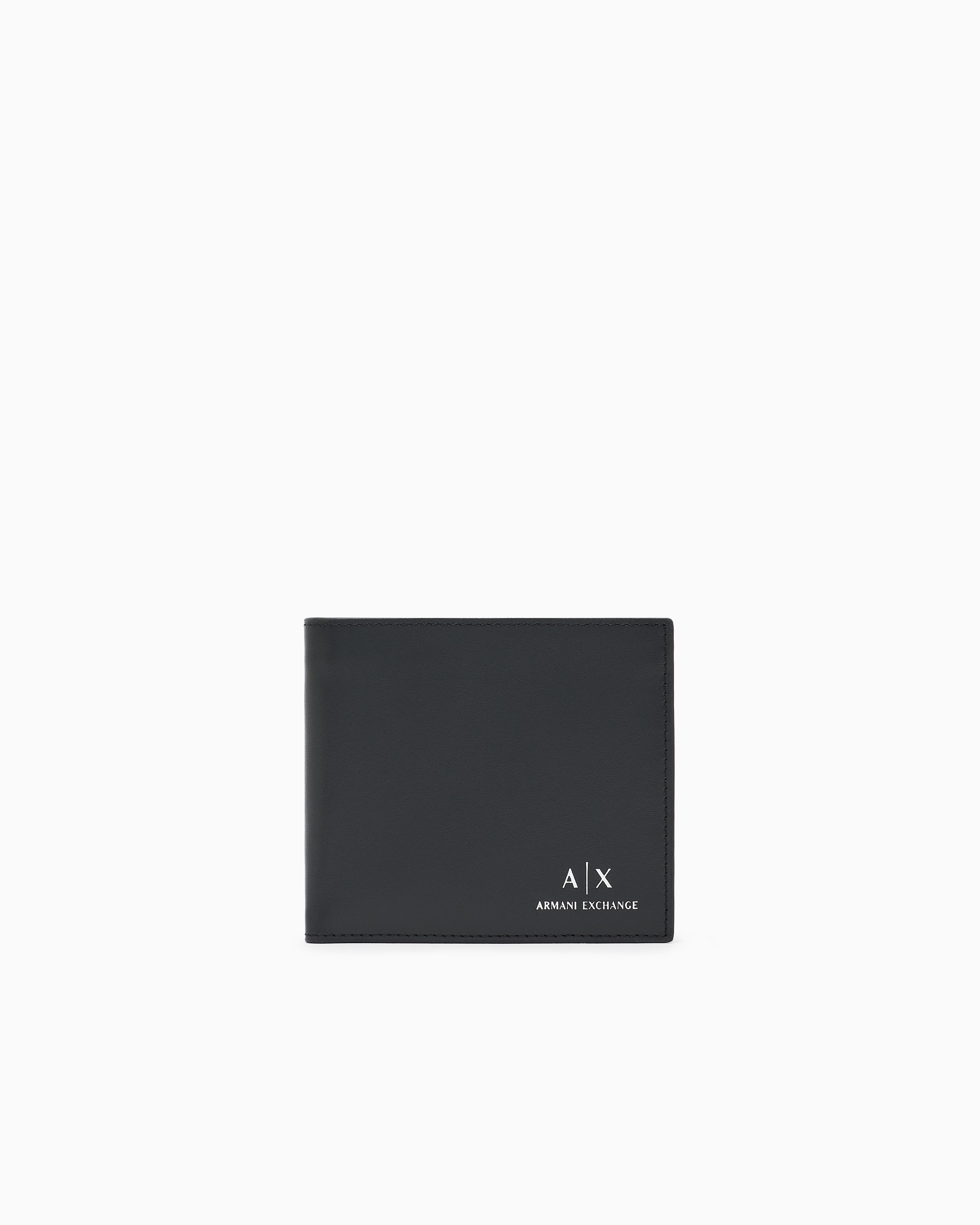 Armani Exchange - Leather Bifold Wallet, Man, Black, Size: TU