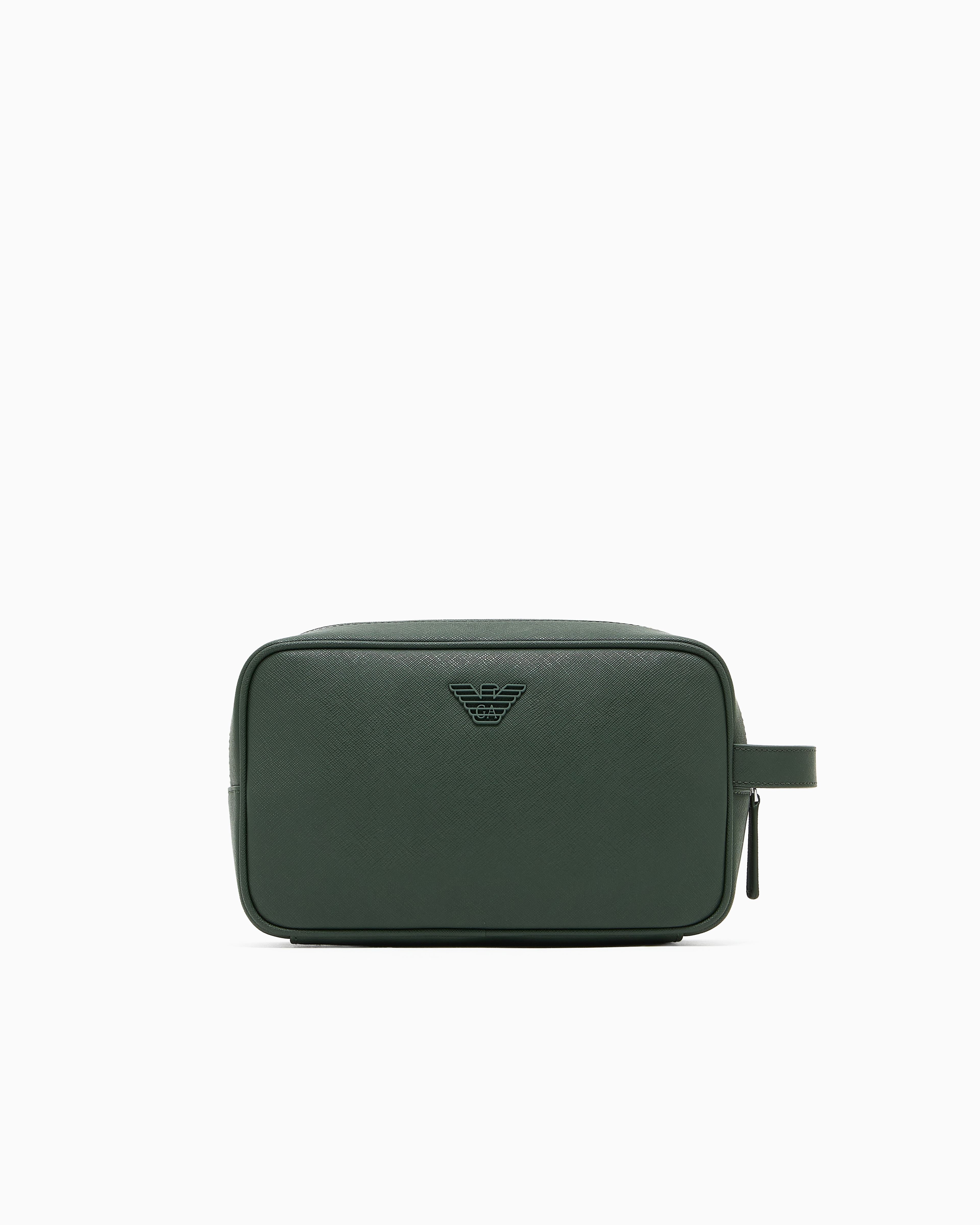 Emporio Armani Green Regenerated Saffiano Washbag