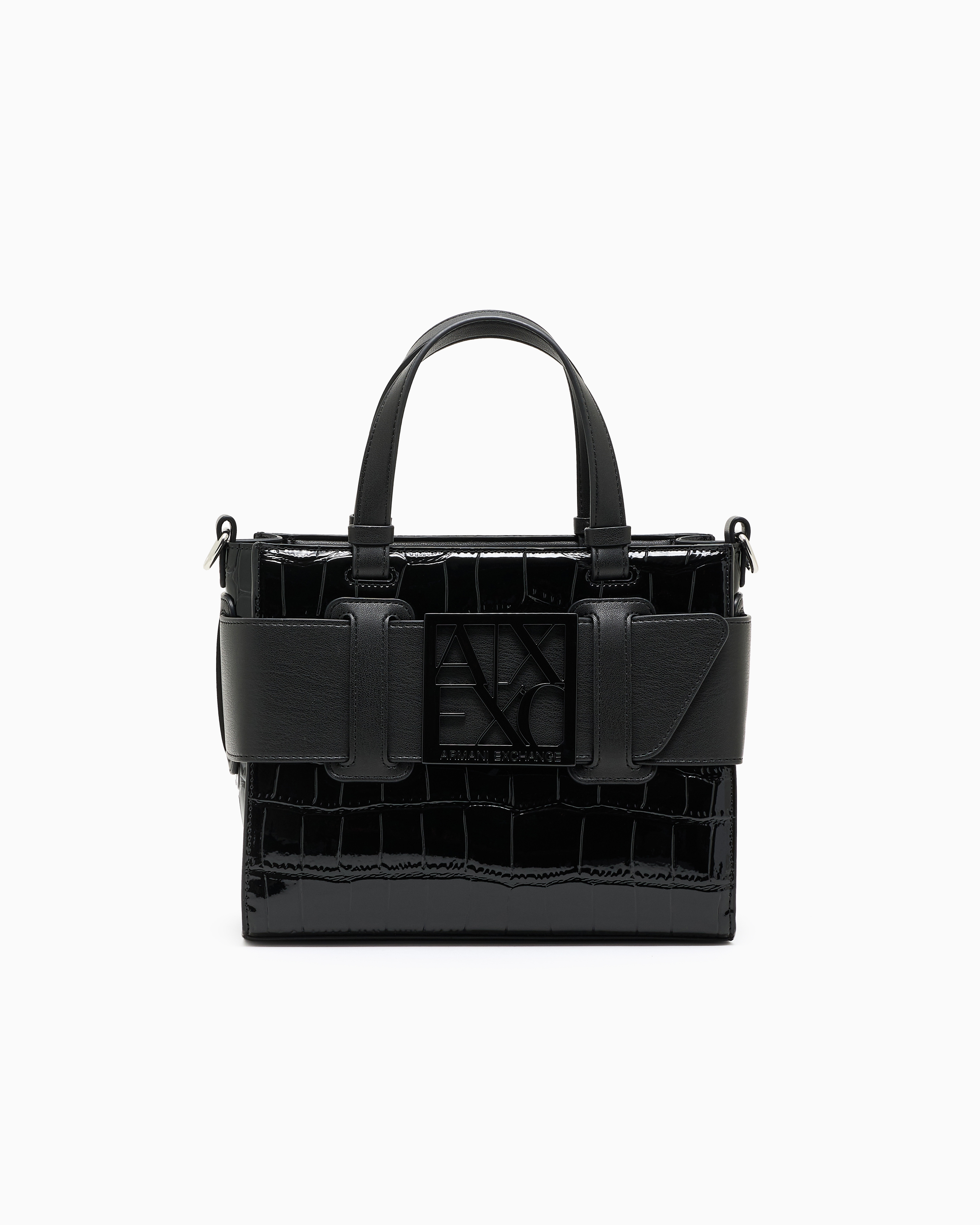 Armani Exchange - Coconut Tote Bag with Logo, Woman, Black, Size: TU
